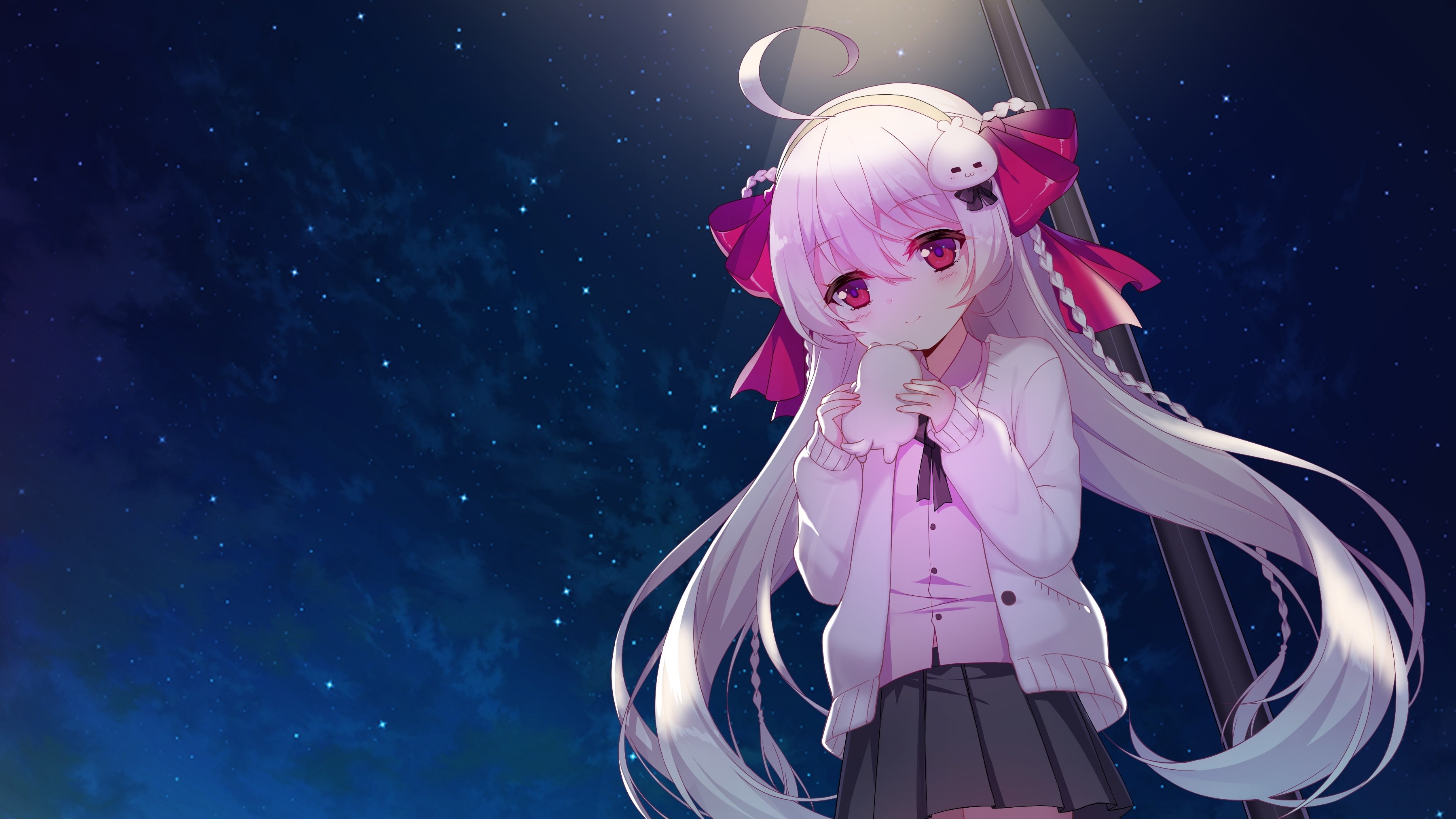 art and craft, loli, ribbons, one person, human representation, celebration, nature, beauty in nature, outdoors, long hair, astronomy, digital composite, HD Wallpaper