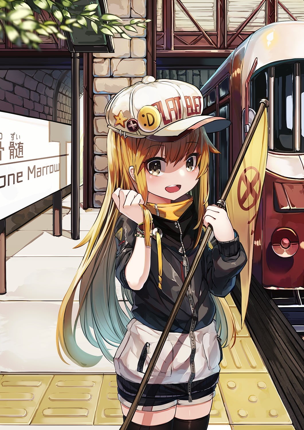 cells, waist up, blonde, casual clothing, anime girls, real people, leisure activity, lifestyles, women, arts culture and entertainment, mode of transportation, Phone HD Wallpaper