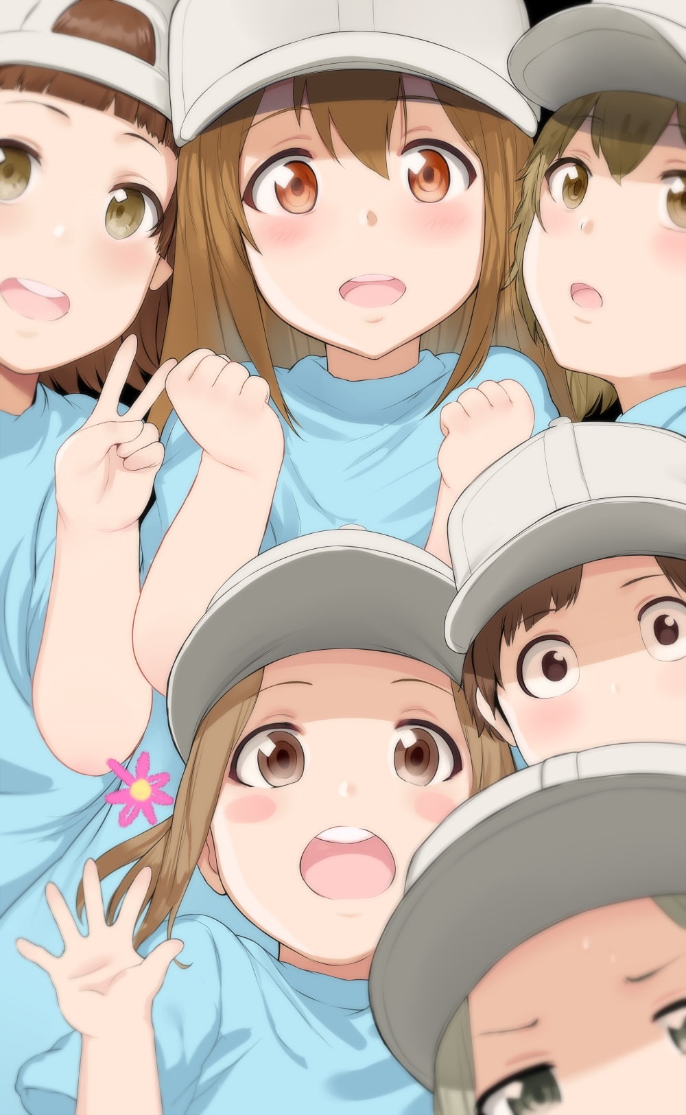 child, girls, anime girls, looking, human face, healthcare and medicine, cells, cute, Hews, 720P, body part, women, mouth open, childhood, Hataraku Saibou, Phone HD Wallpaper