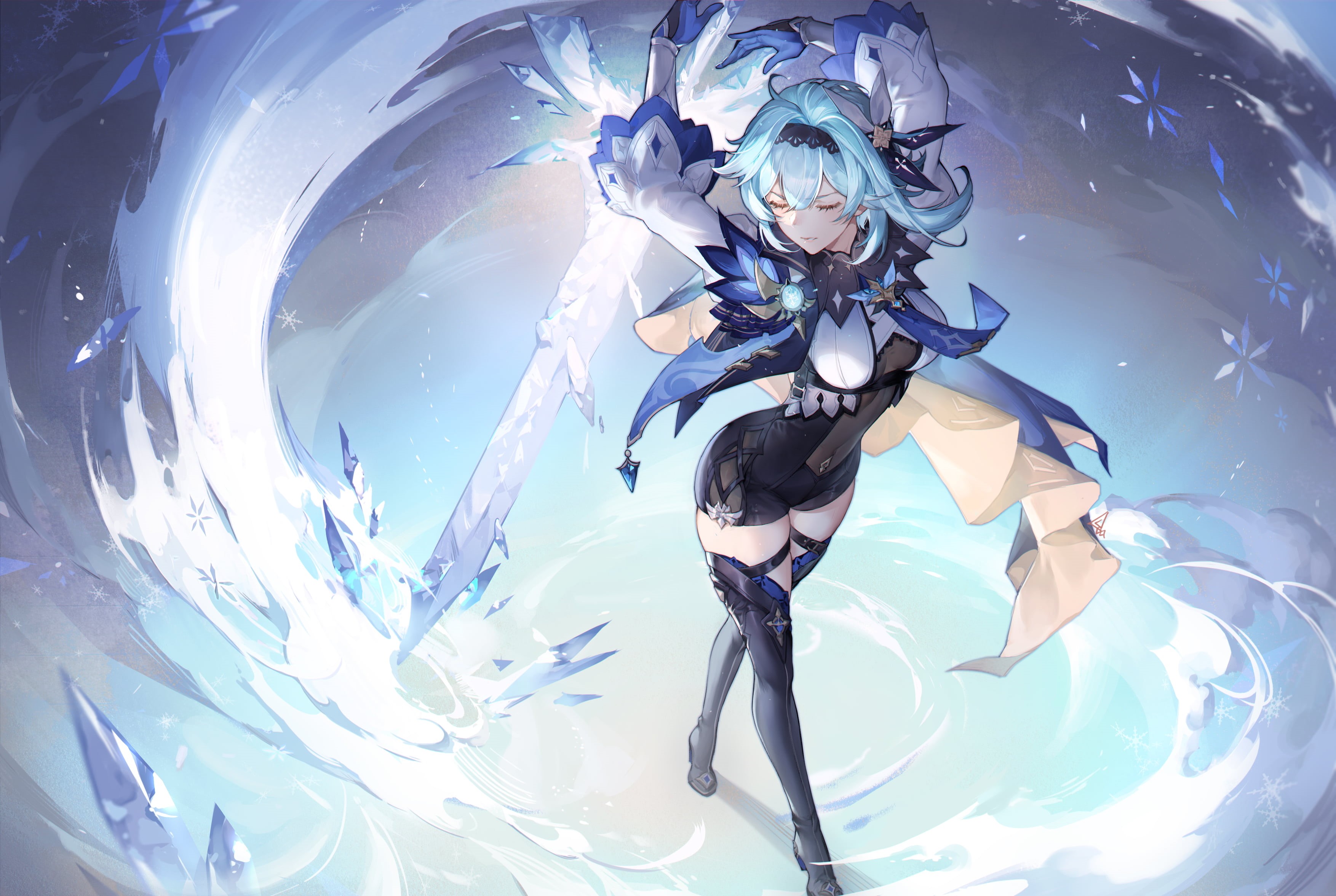 Eula(Genshin impact), anime, Genshin Impact, anime girls, 2K, HD Wallpaper