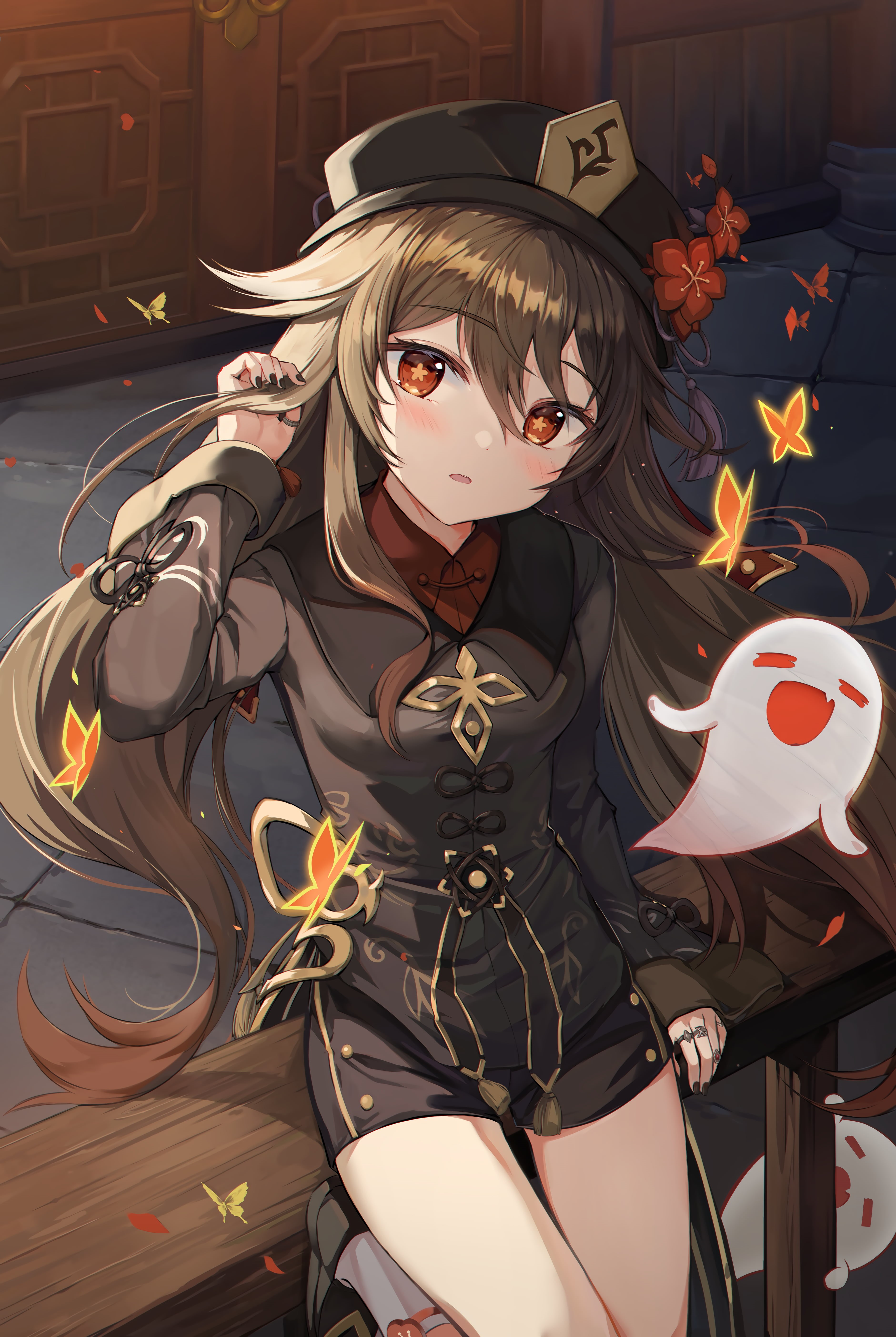 Hutao(Genshin Impact), 5K, Genshin Impact, anime girls, Phone HD Wallpaper