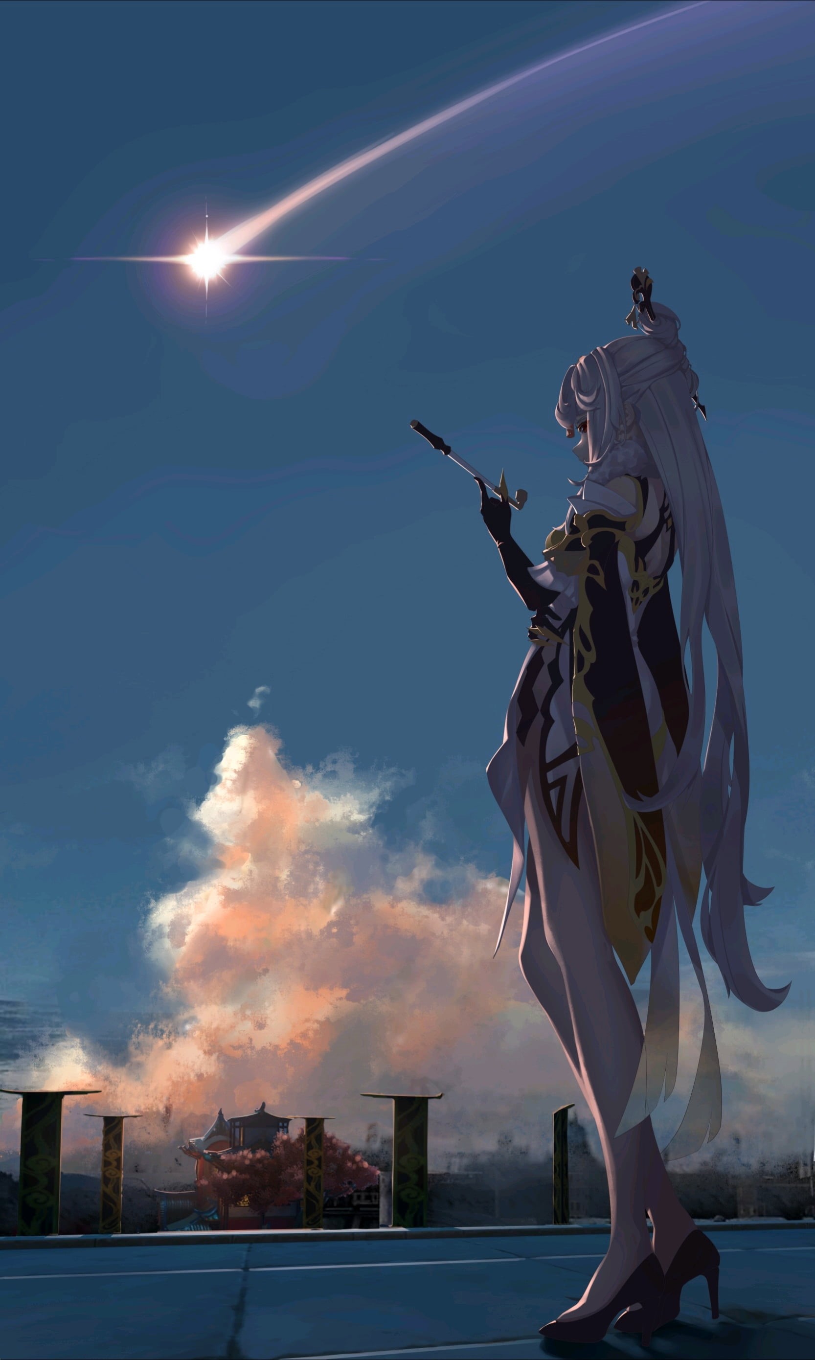 Ningguang (Genshin Impact), Genshin Impact, anime girls, 2K, Phone HD Wallpaper
