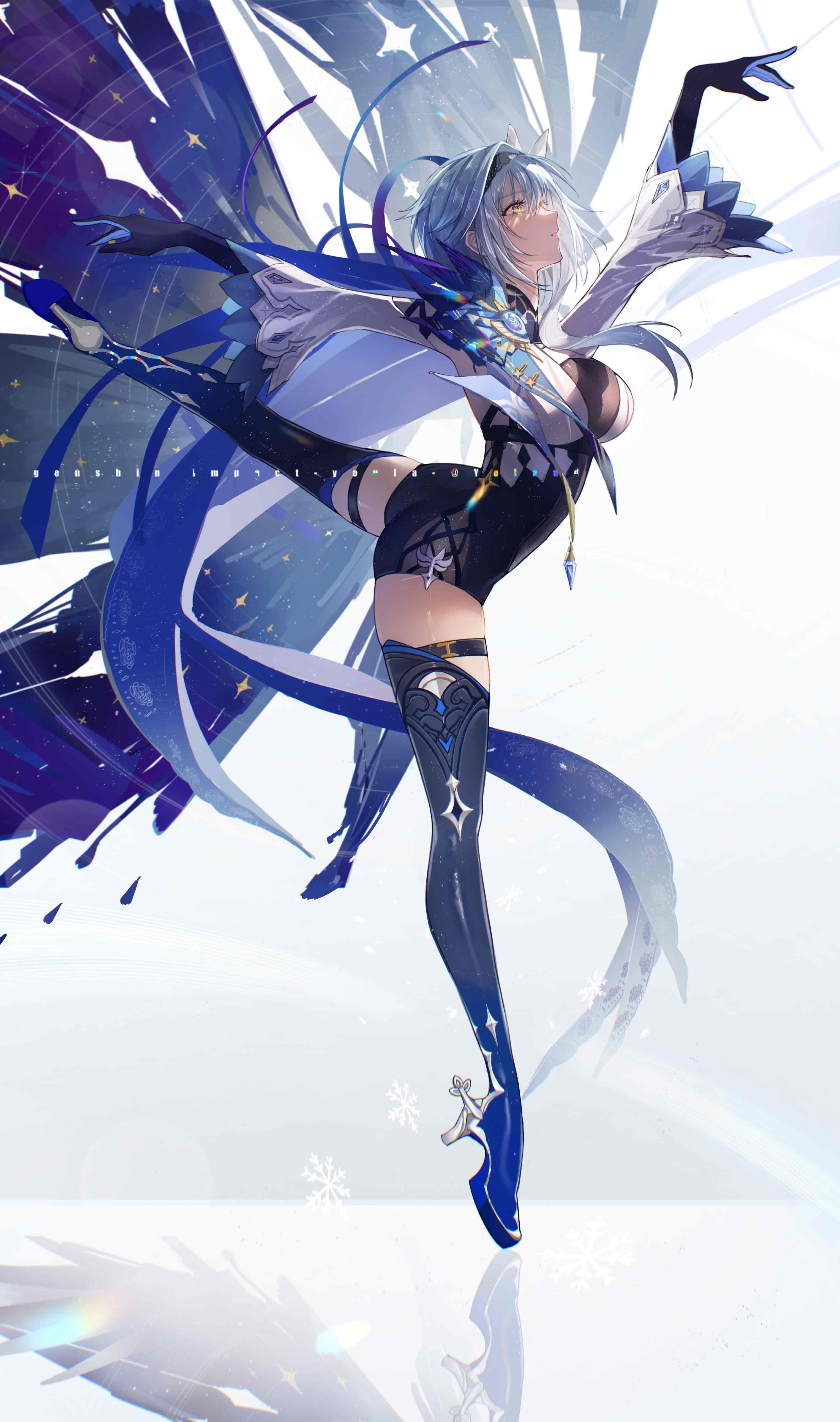 5K, Genshin Impact, Eula(Genshin impact), Yolanda, anime girls, Phone HD Wallpaper