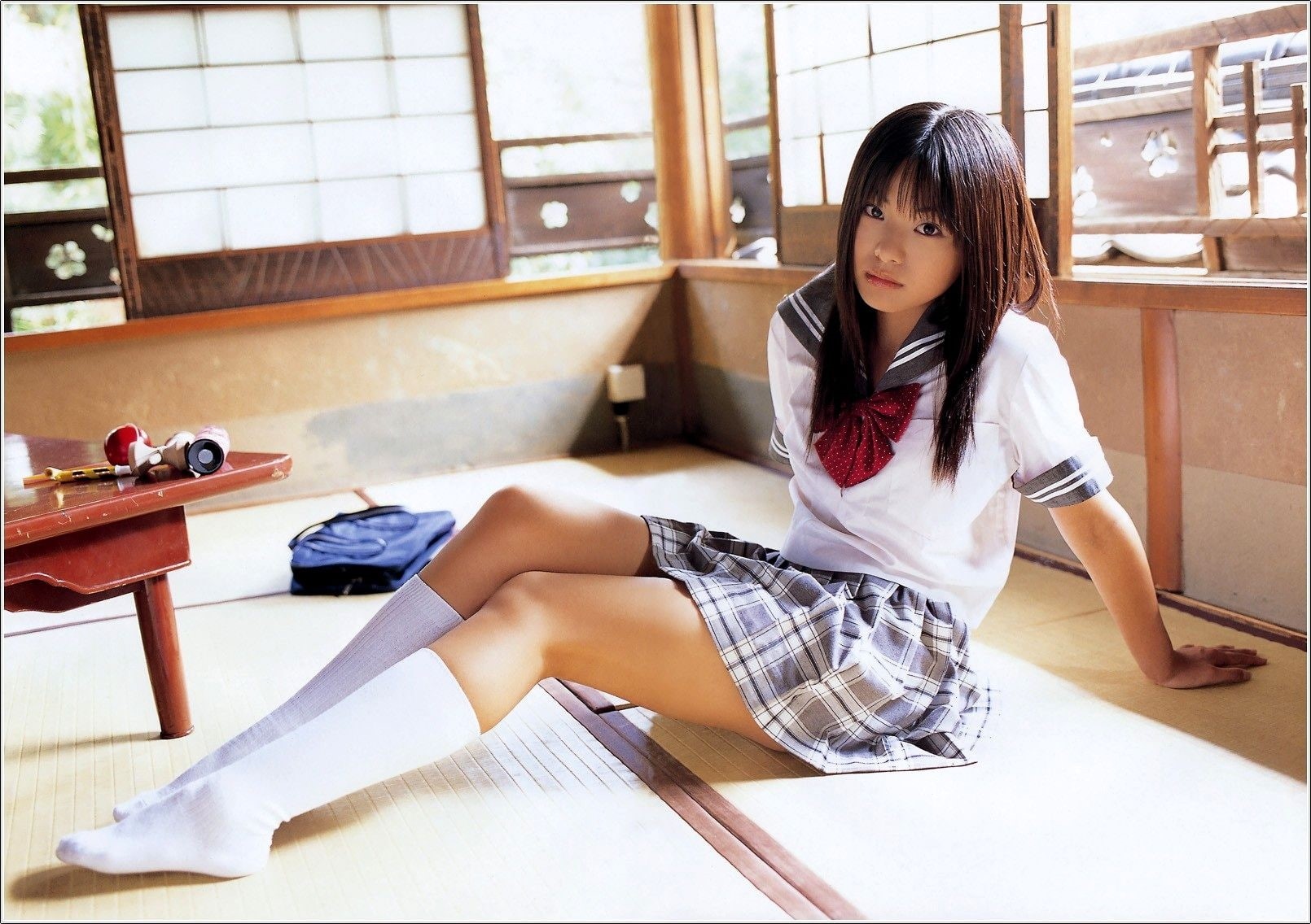 720P, hd, art, girl, people, bangs, women, sailors, socks, Asians, HD Wallpaper