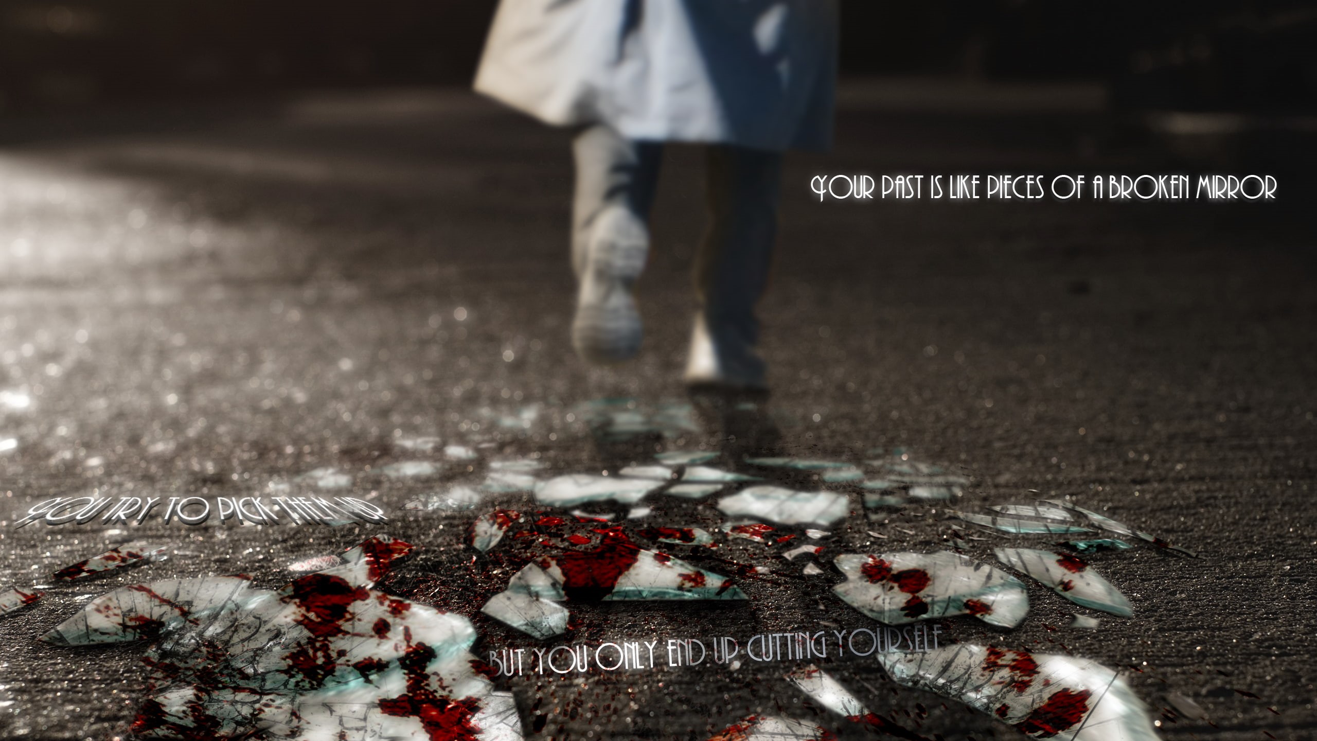 blood, 2K, mirror, glass, broken, shoes, quote, typography, broken glass, Max Payne, HD Wallpaper