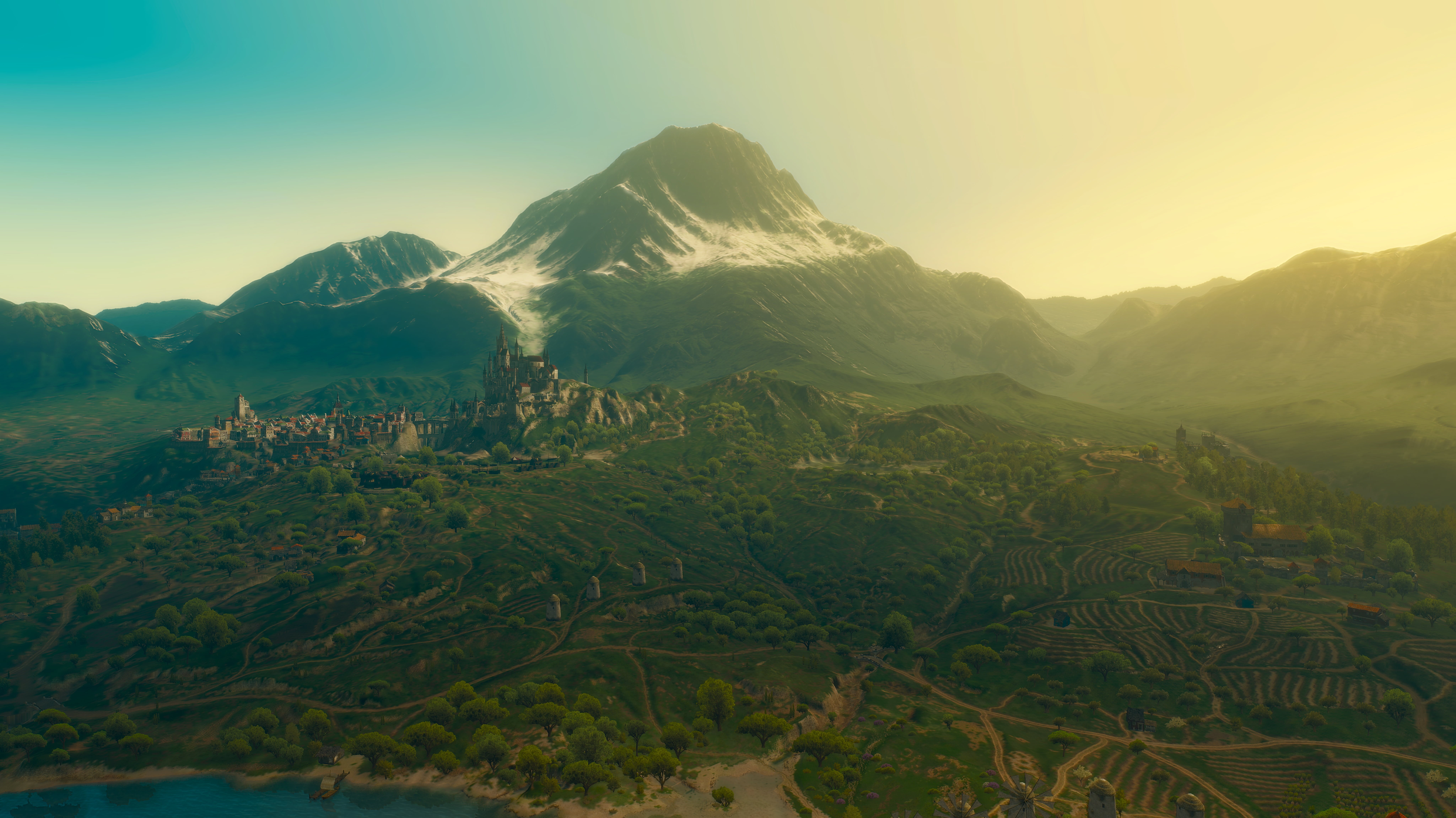 mountain, nature, environment, land, landscape, The Witcher 3: Wild Hunt, mountain range, video games, outdoors, sky, day, screen shot, tranquil scene, HD Wallpaper