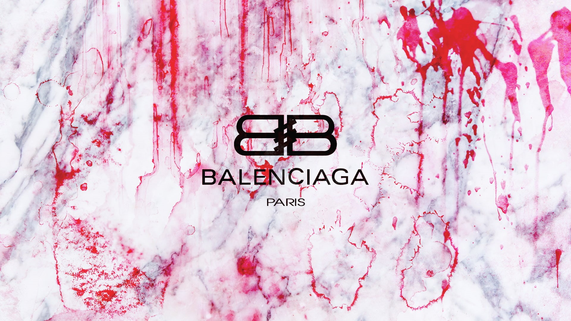 Balenciaga, sign, non-western script, indoors, red, information, aggression, brand, message, western script, symbol, close-up, wall - building feature, HD Wallpaper