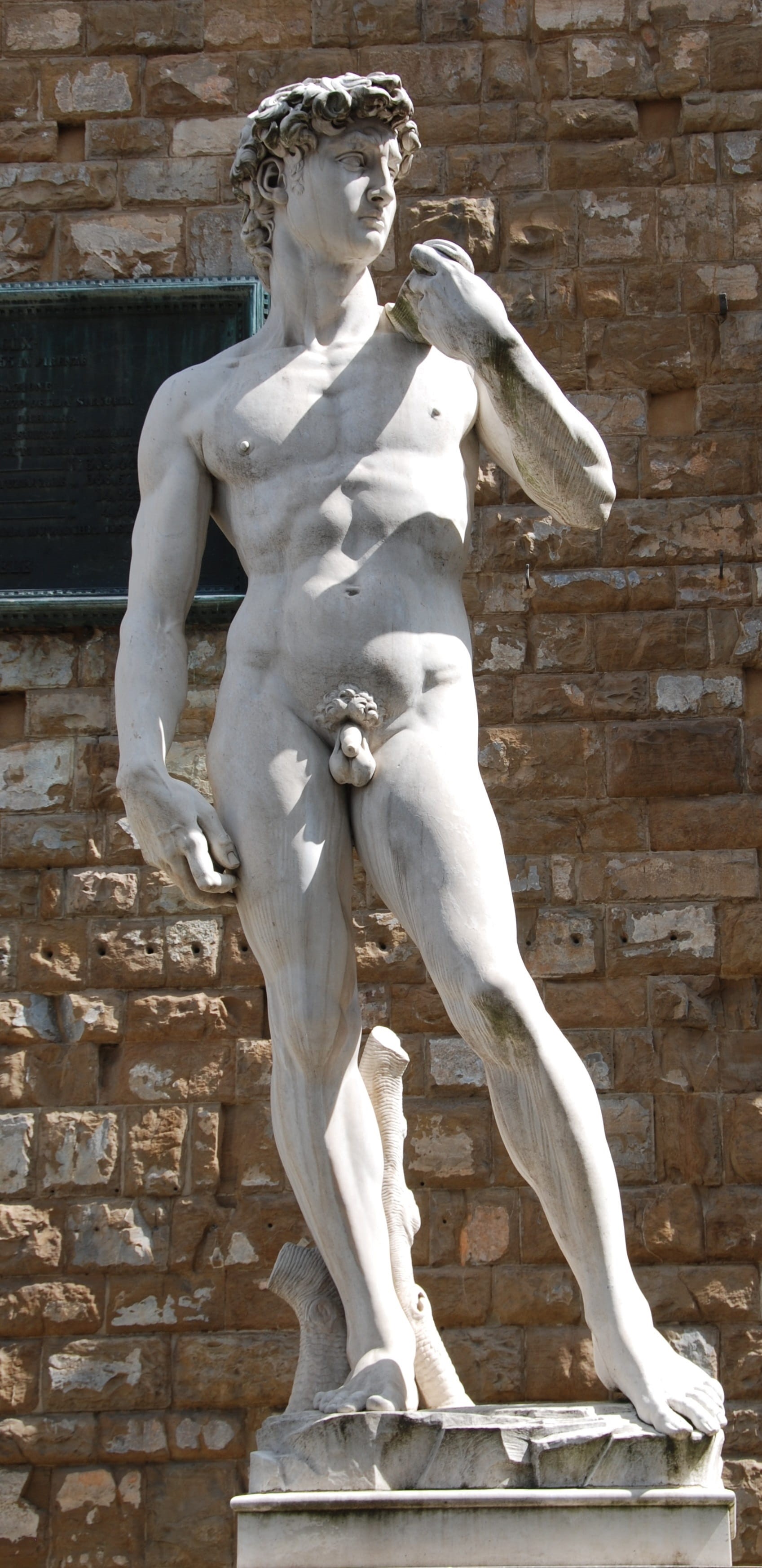 craft, male likeness, statue, history, the past, david, michelangelo, wall, art and craft, building, built structure, day, fine art statue, travel destinations, Phone HD Wallpaper