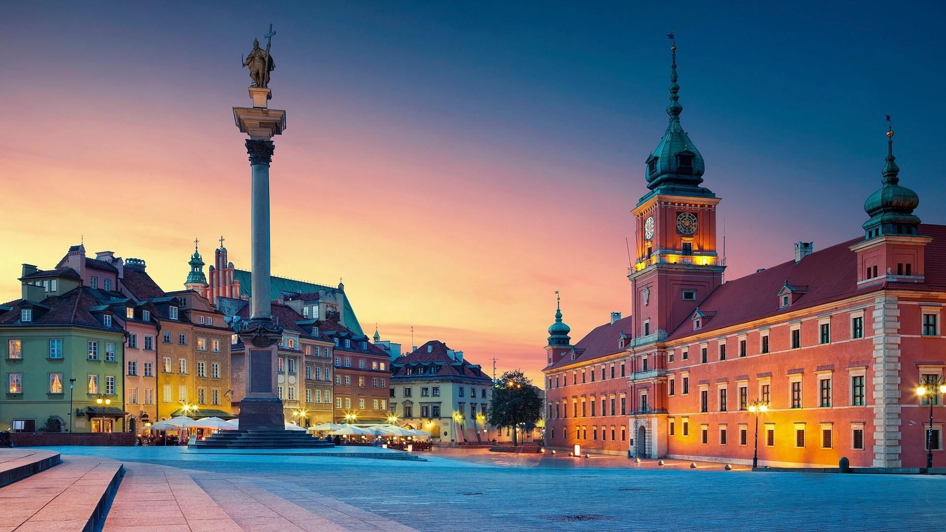 illuminated, architecture, city, urban area, history, castle, landmark, poland, tourist attraction, nature, cityscape, dusk, eu, tower, belief, building exterior, HD Wallpaper