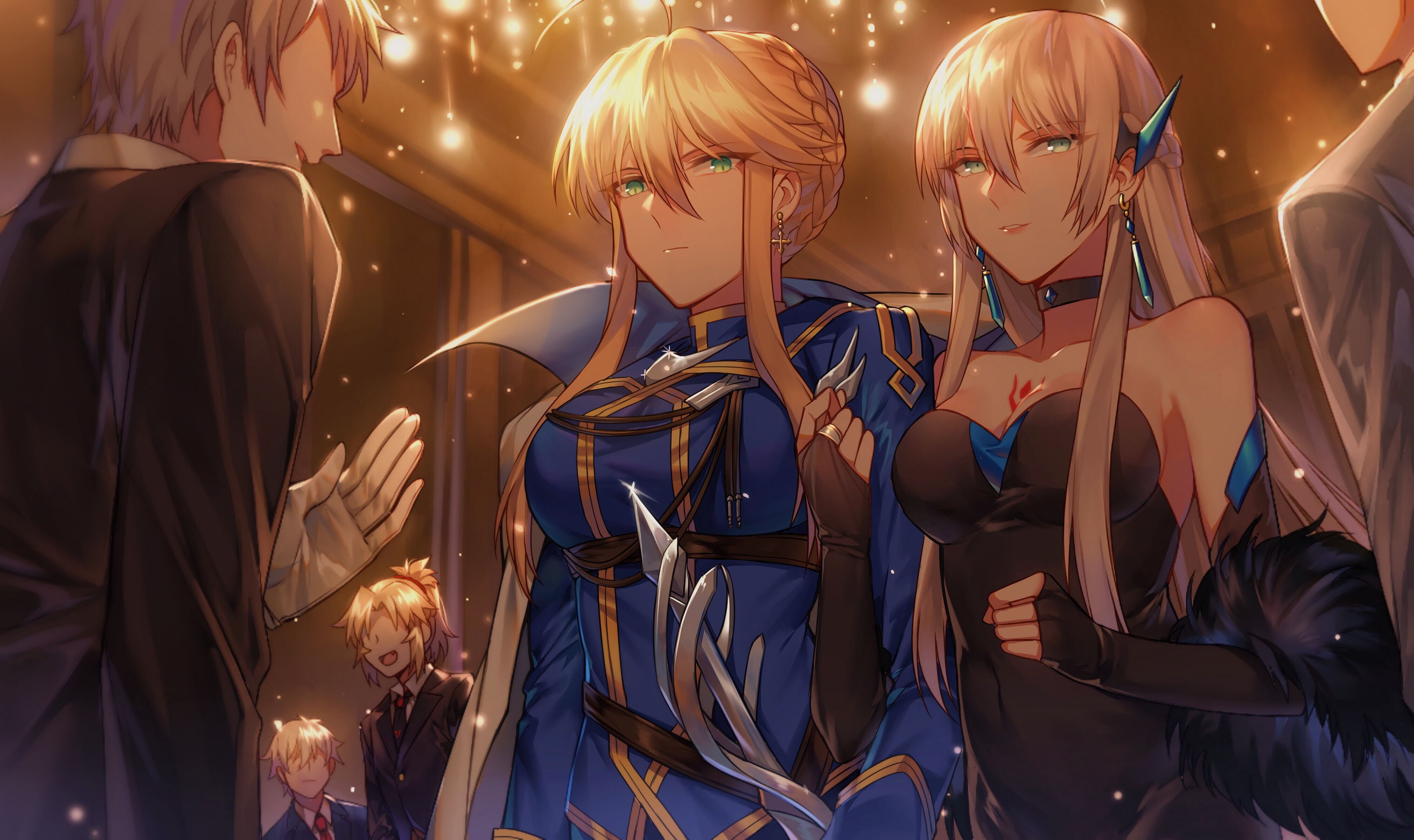 Mordred (Fate/Apocrypha), anime girls, Fate/Grand Order, Artoria Pendragon (Lancer), 4K, anime, HD Wallpaper