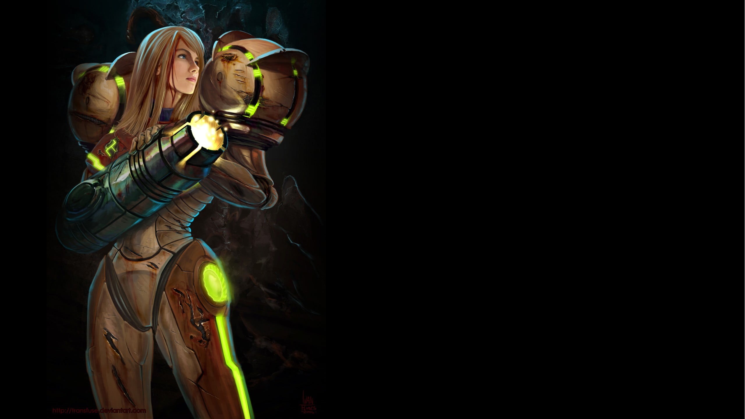 emotion, black background, video games, men, studio shot, standing, young adult, protection, brown, young women, looking, Metroid, copy space, women, indoors, HD Wallpaper