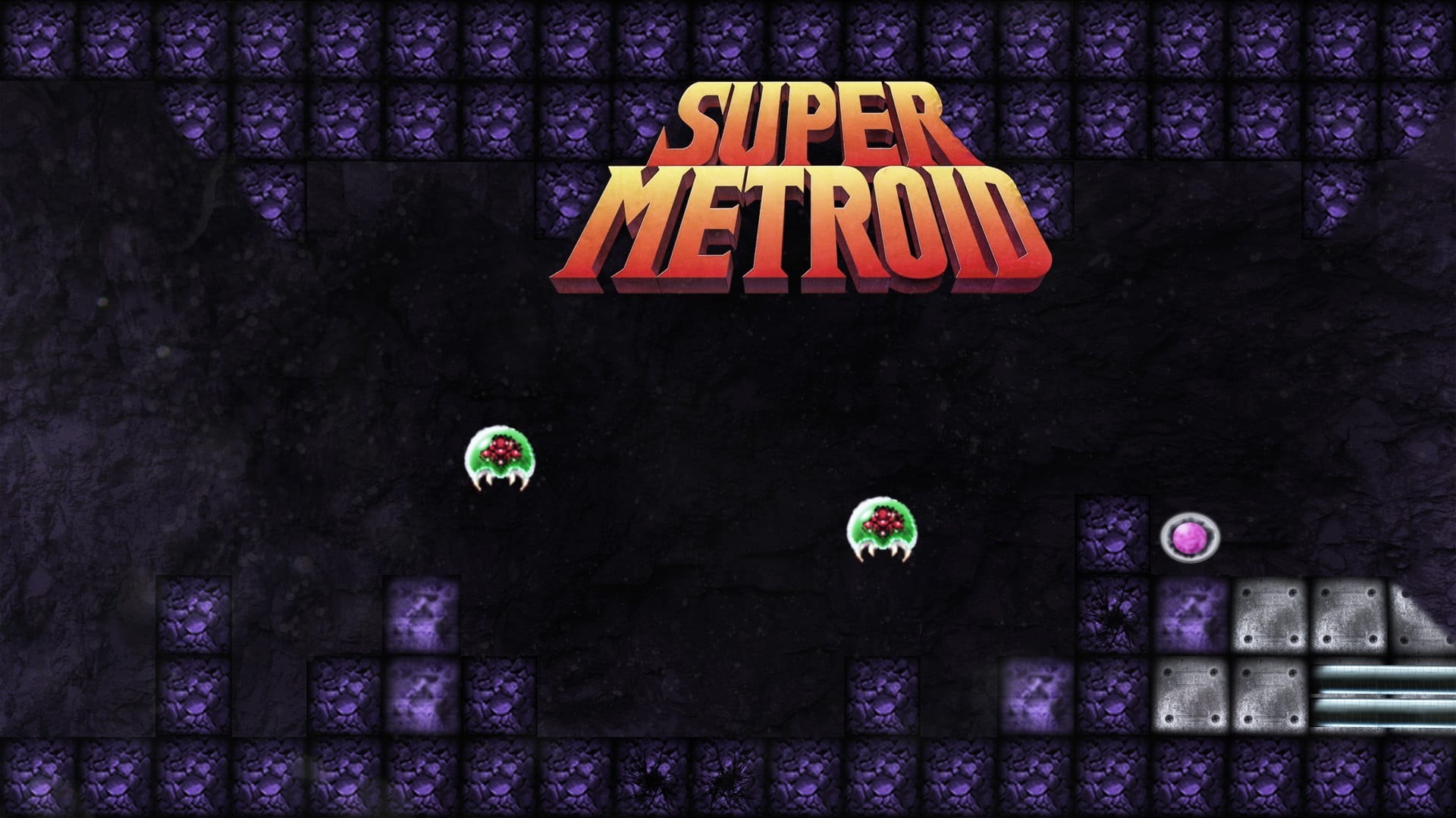 application, wall - building feature, architecture, no people, video games, 1080P, sign, super, wall, Samus Aran, single word, indoors, Super Metroid, HD Wallpaper