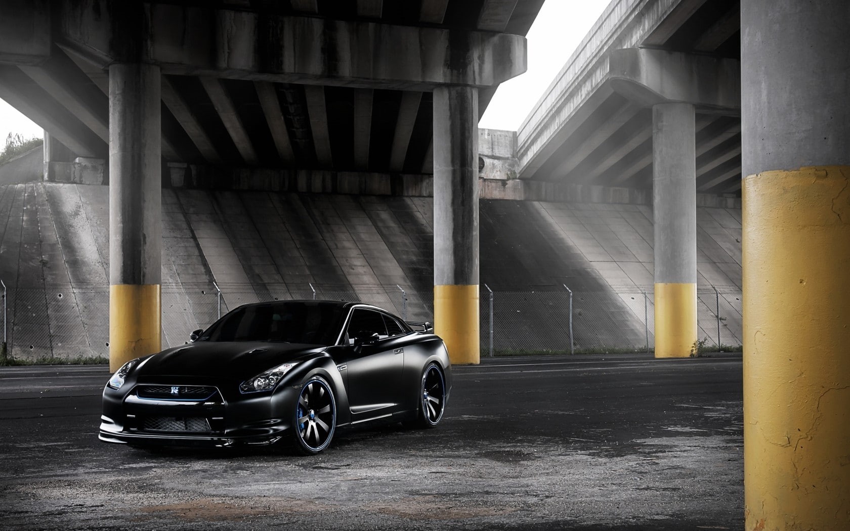 black, car, hd, 720P, overpass, cars, gtr, coupe, skyline, nissan, HD Wallpaper