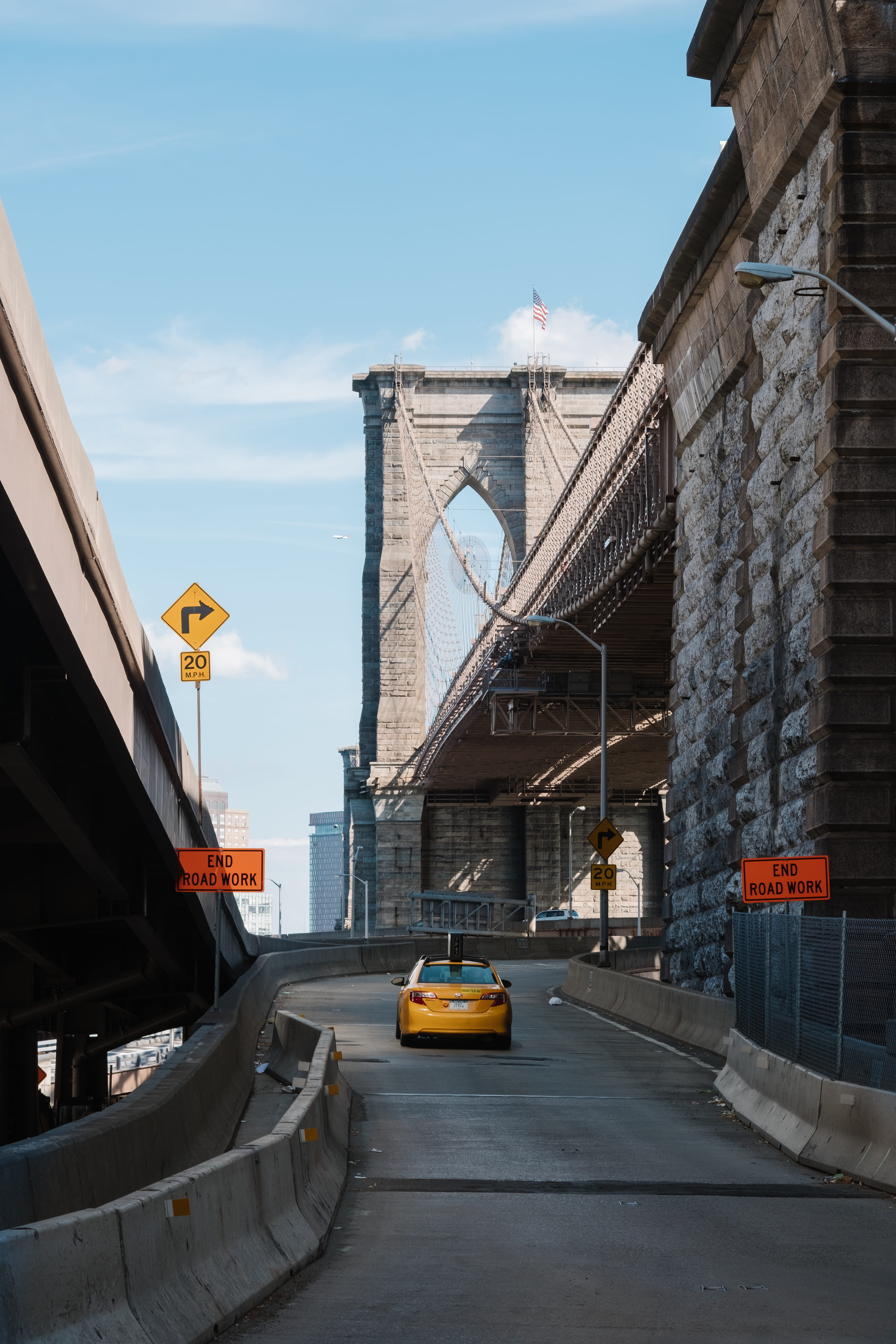 car, sky, mode of transportation, 5K, asphalt, vehicle, road, overpass, automobile, intersection, architecture, bridge - man made structure, built structure, Phone HD Wallpaper