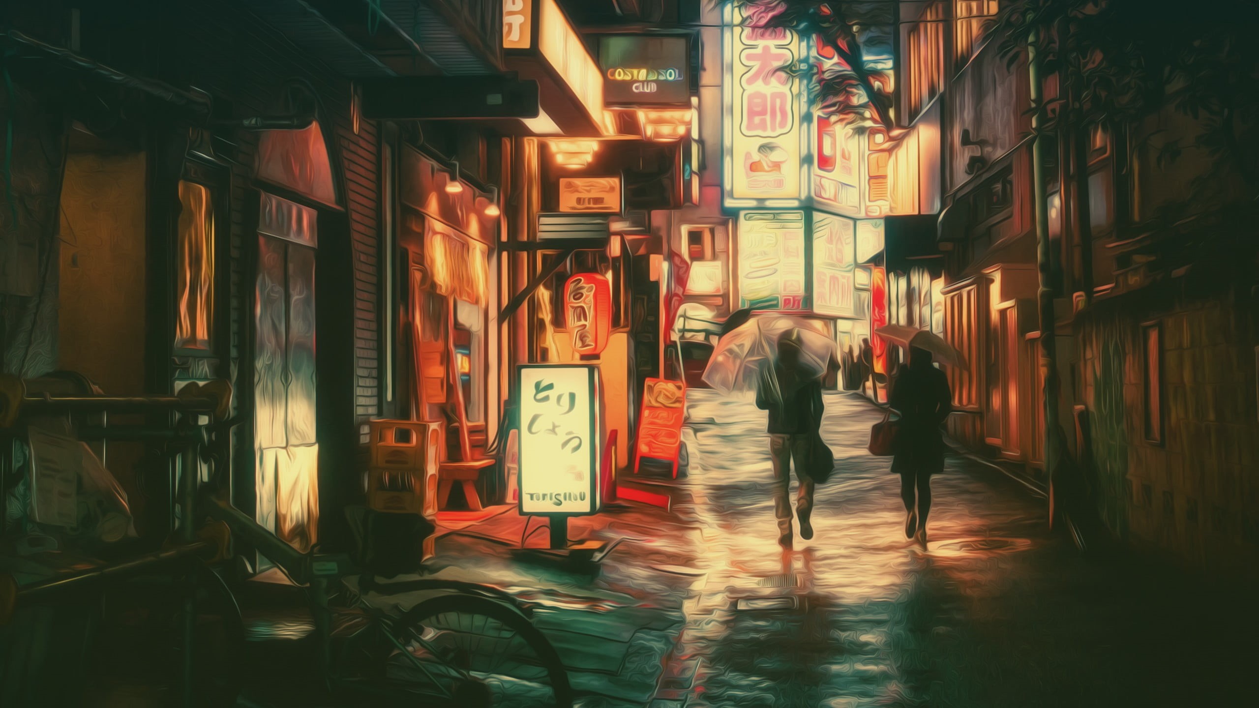 real people, people, Masashi Wakui, gray, neon lights, full length, men, walking, built structure, pants, night, city, blurred motion, 2K, building exterior, HD Wallpaper