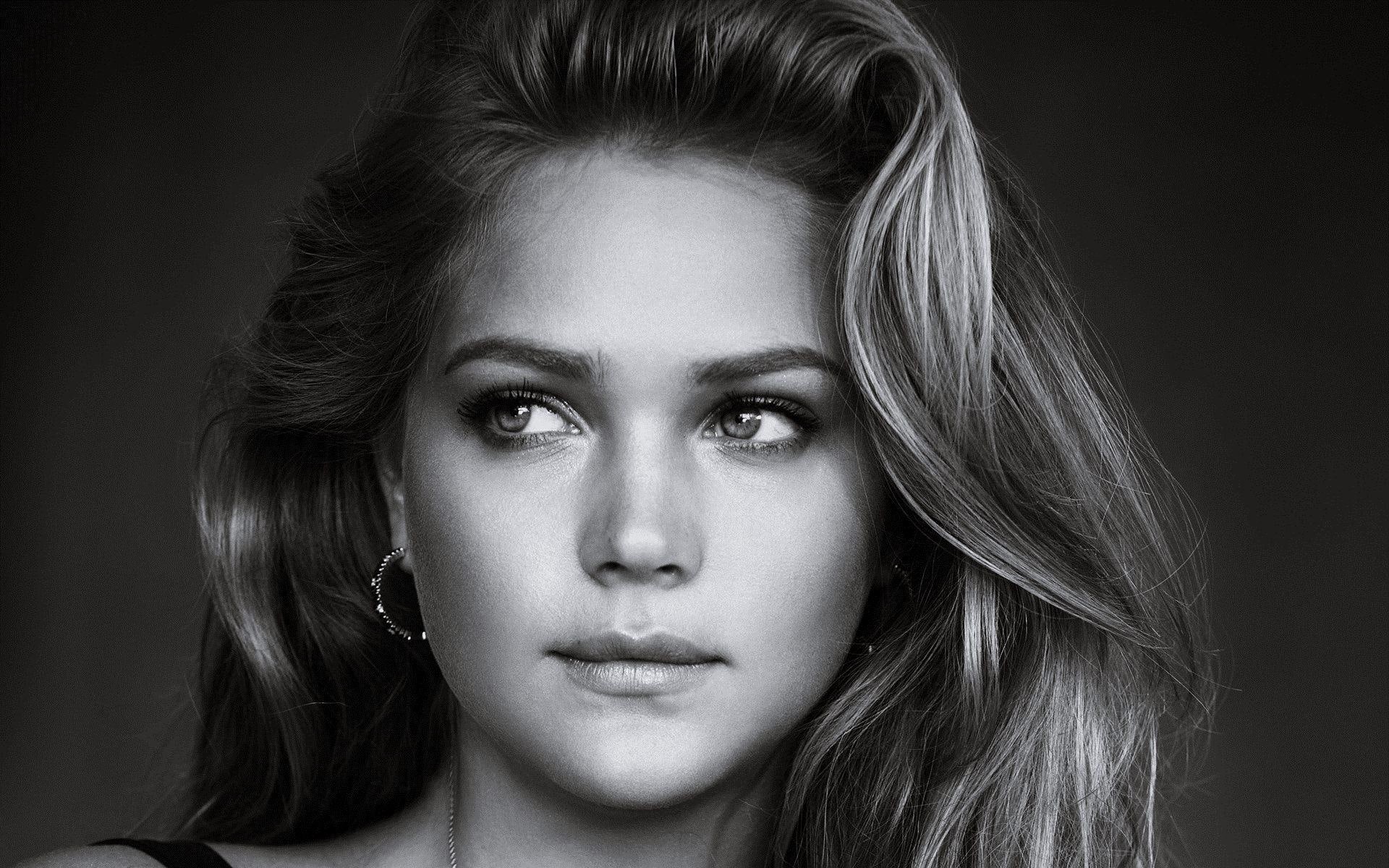 black and white, white, 1080P, black, portrait, 1920x1200, girl, HD Wallpaper