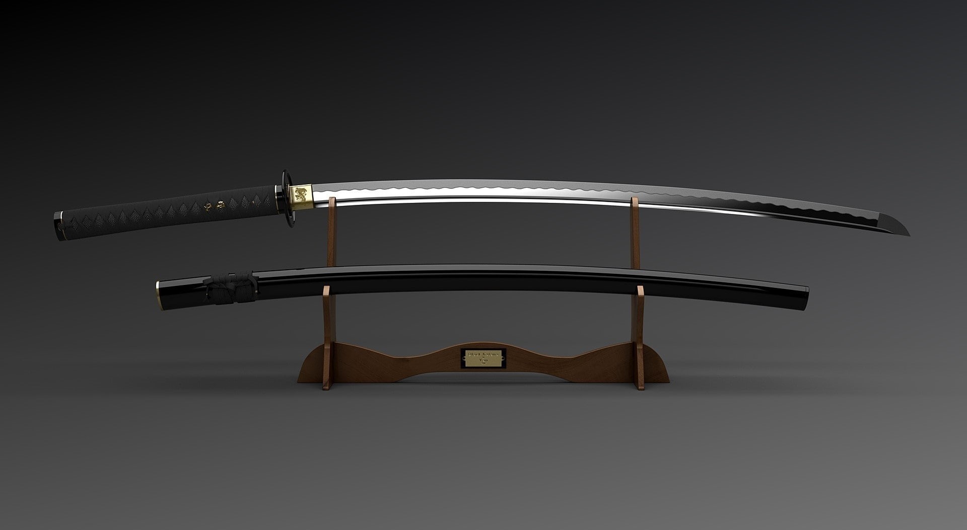 1080P, Artistic, close-up, single object, no people, silver, still life, communication, protection, cut out, gray background, studio shot, Samurai, wood - material, HD Wallpaper