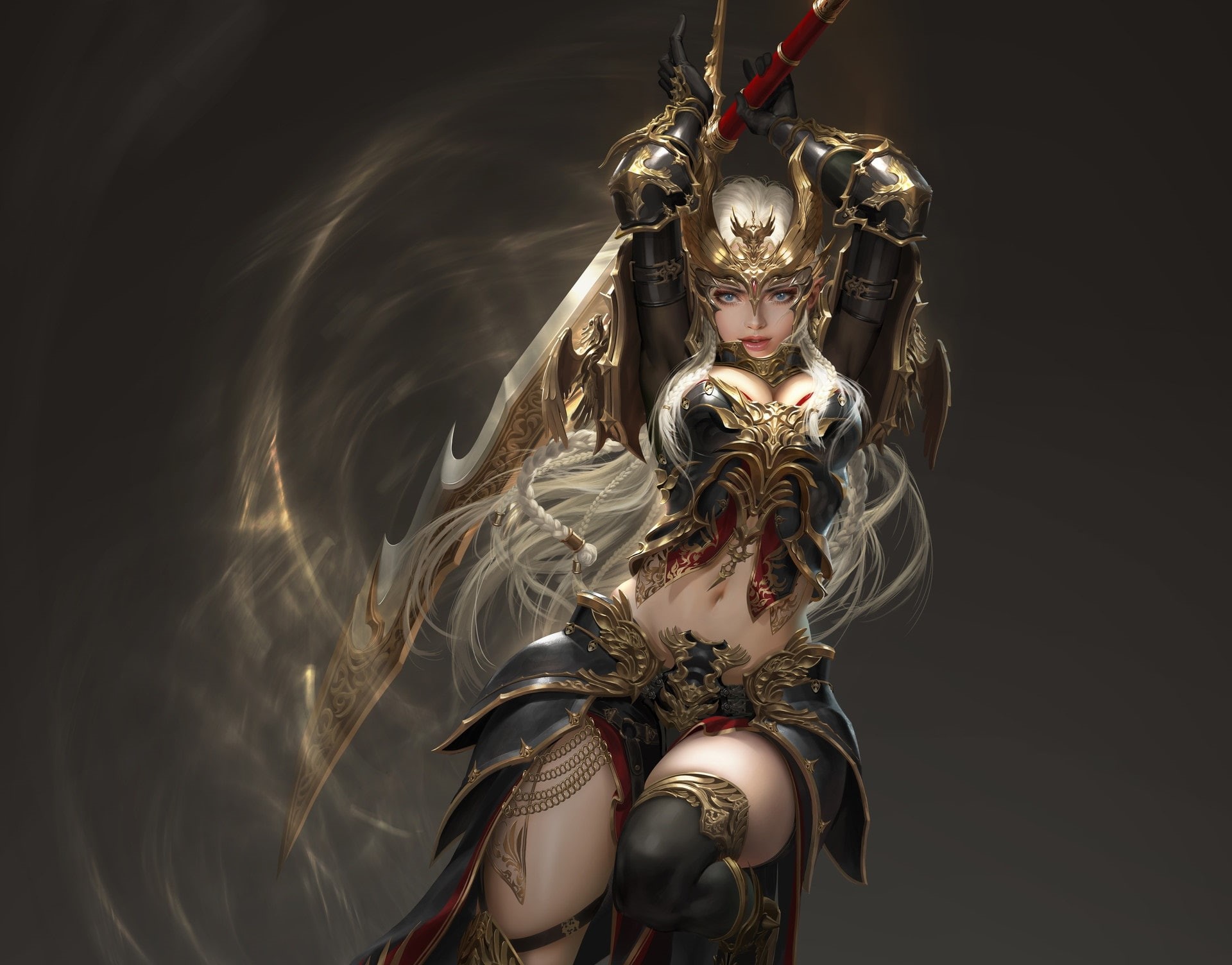 league of angels, 1080P, girl, weapons, background, HD Wallpaper