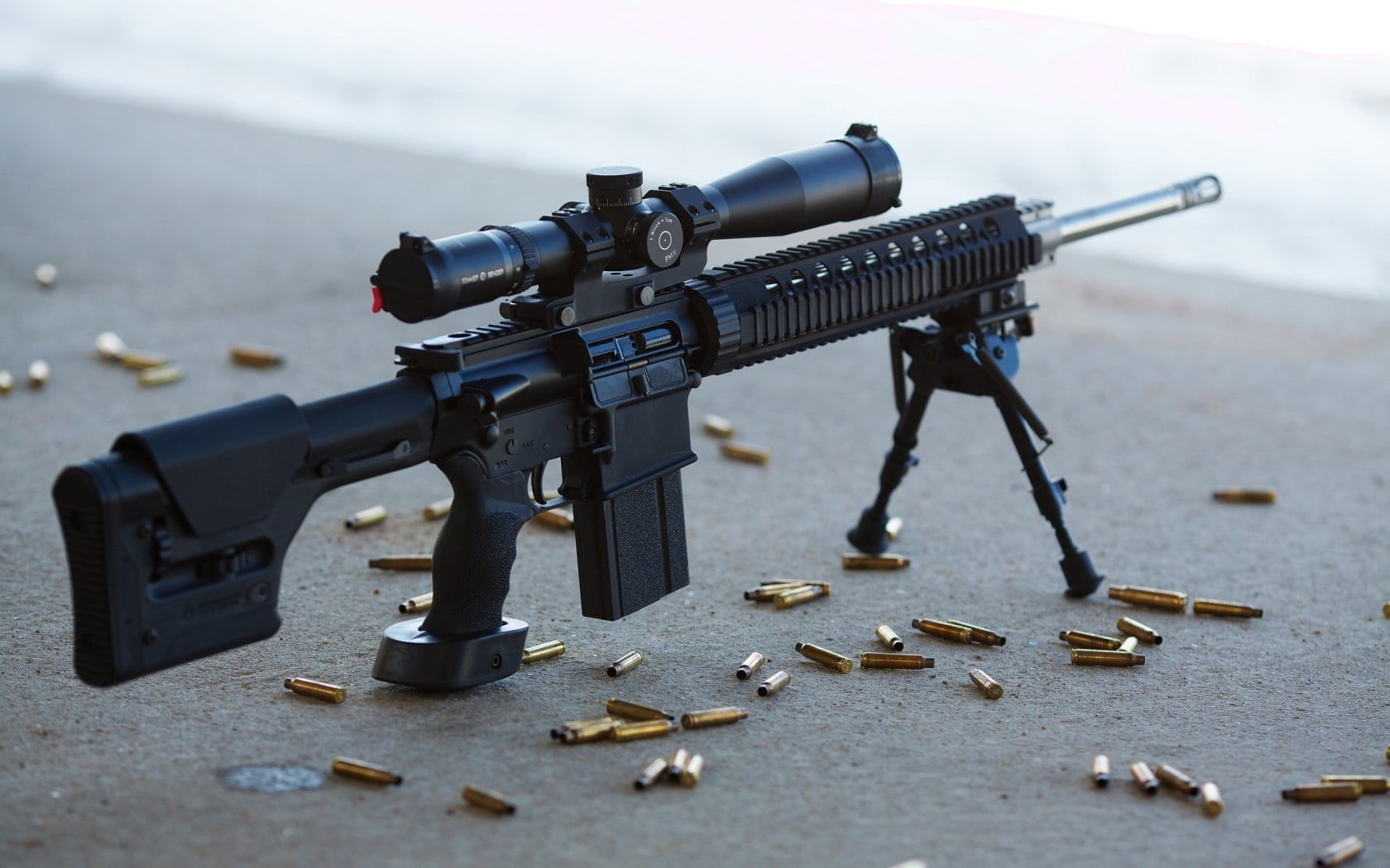 water, city, black, still life, assault, War and Army, aggression, indoors, close-up, ar, machinery, 720P, protection, army, war, armalite, rifle, security, HD Wallpaper