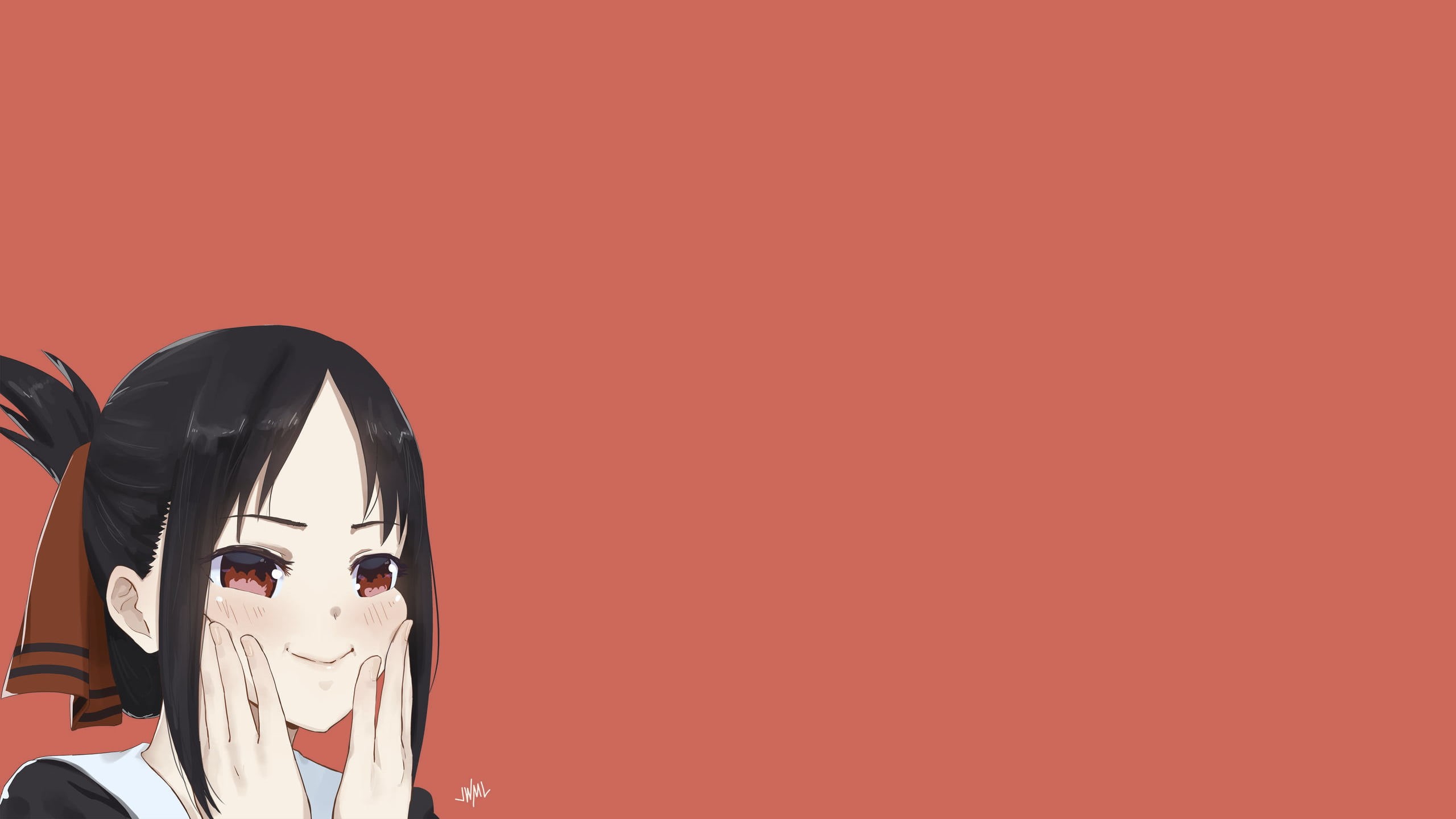 Kaguya Shinomiya, 2K, Kaguya-Sama: Love is War, simple background, anime, anime girls, HD Wallpaper
