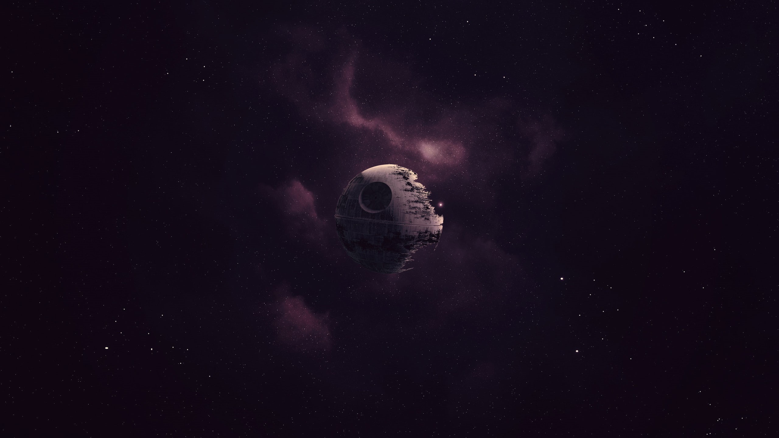 night, galaxy, space exploration, space, scenics - nature, dark, artwork, beauty in nature, Death Star, sky, nature, Star Wars, star field, outdoors, planet - space, HD Wallpaper