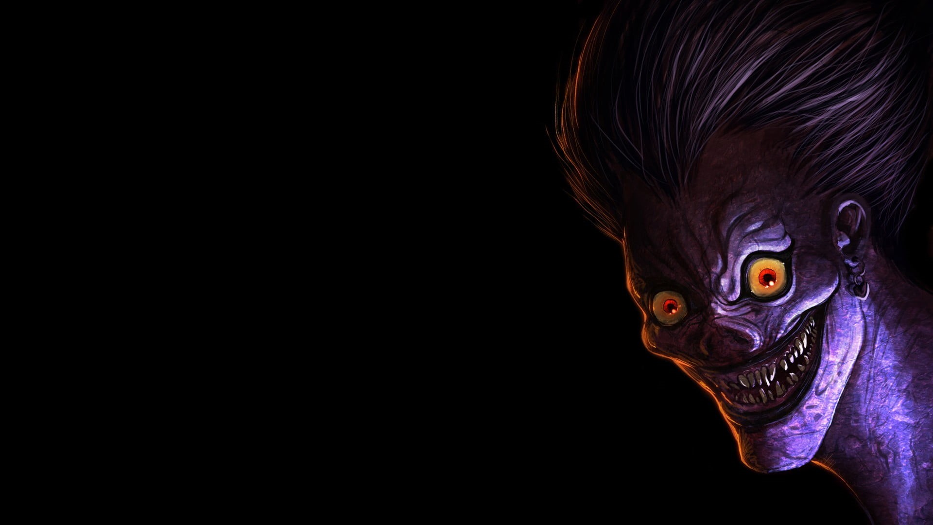 deathnote, bird, 1080P, dark, Death Note, animal body part, Ryuk, anime, headshot, fear, spooky, celebration, studio shot, vertebrate, illustration, one animal, HD Wallpaper