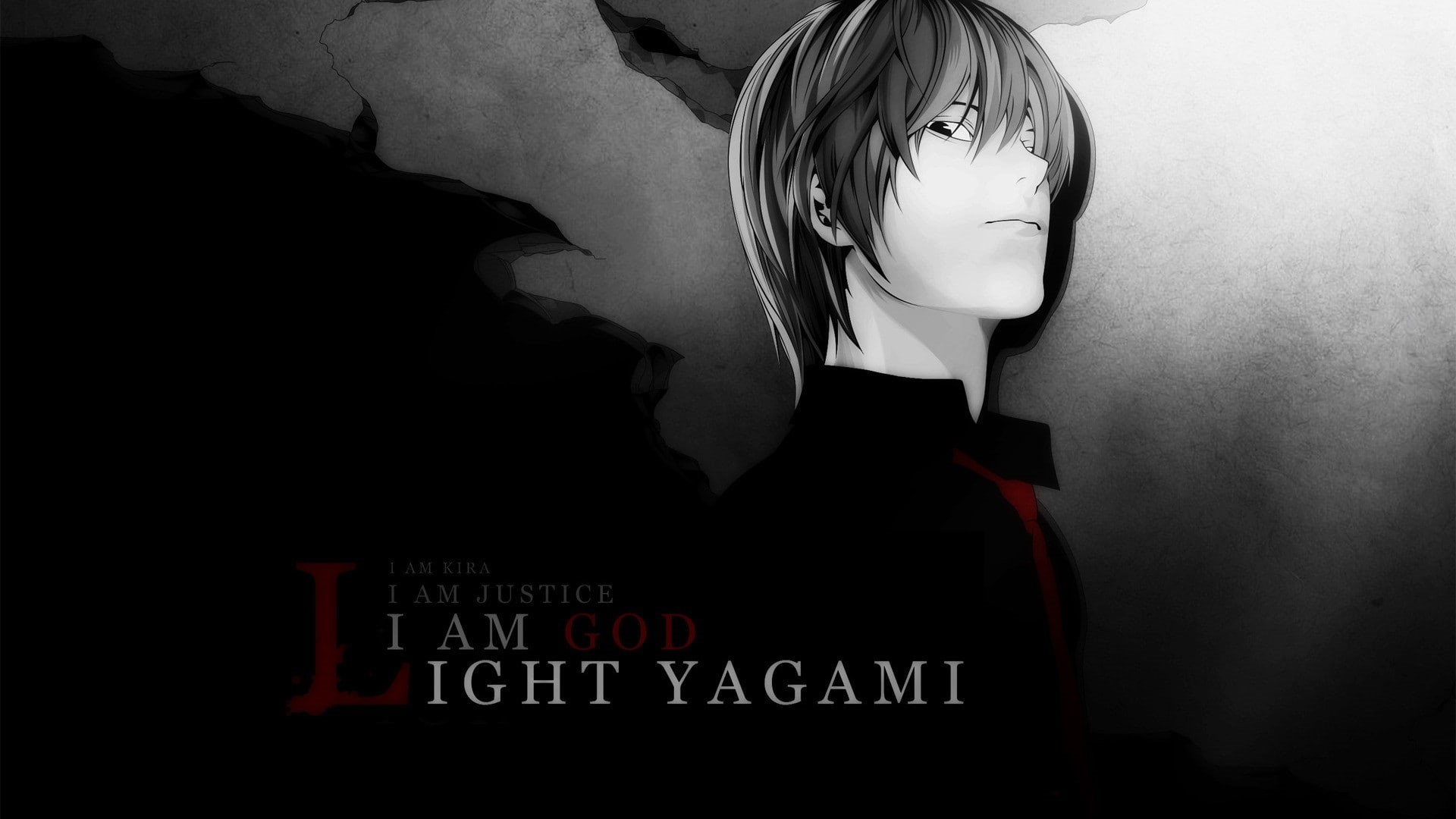 Death Note, selective coloring, Yagami Light, 1080P, anime, HD Wallpaper