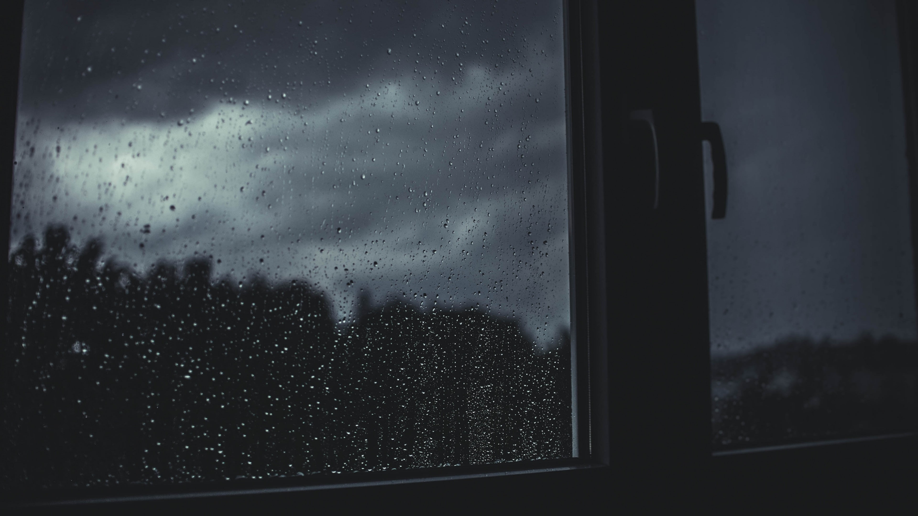 sky, day, close-up, looking through window, glass, nature, dusk, clouds, rain, raindrop, glass - material, rainy season, night, transparent, silhouette, HD Wallpaper