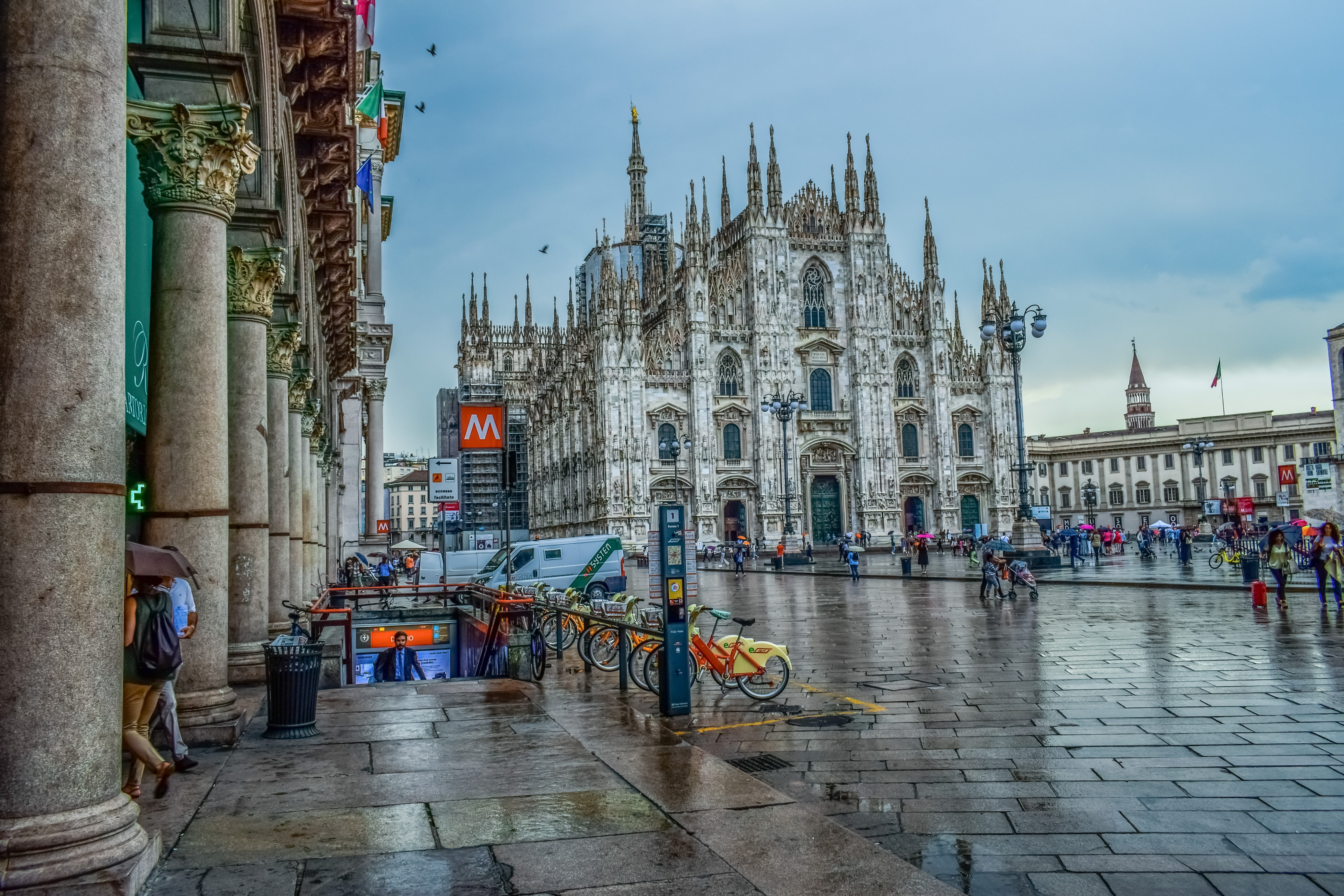 history, milan, rain, historically, the past, cathedral, nature, 5K, downtown, place of worship, milano, gothic, belief, building, sky, culture, city life, HD Wallpaper