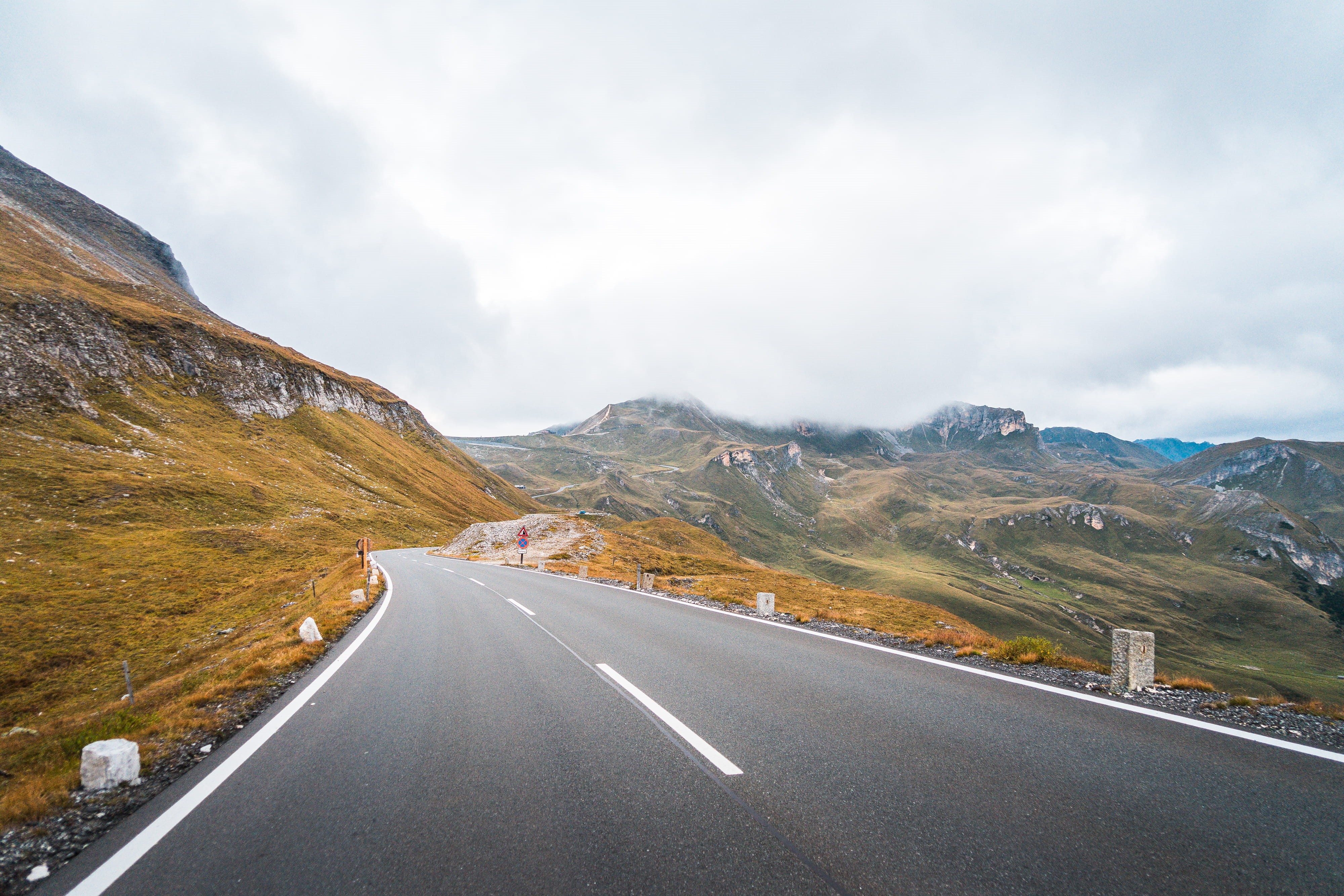 rainy, Austria, nature, roadtrip, outdoors, mountain Range, cars, direction, driving, no People, drive, weather, rural Scene, clouds, asphalt, beauty in nature, HD Wallpaper