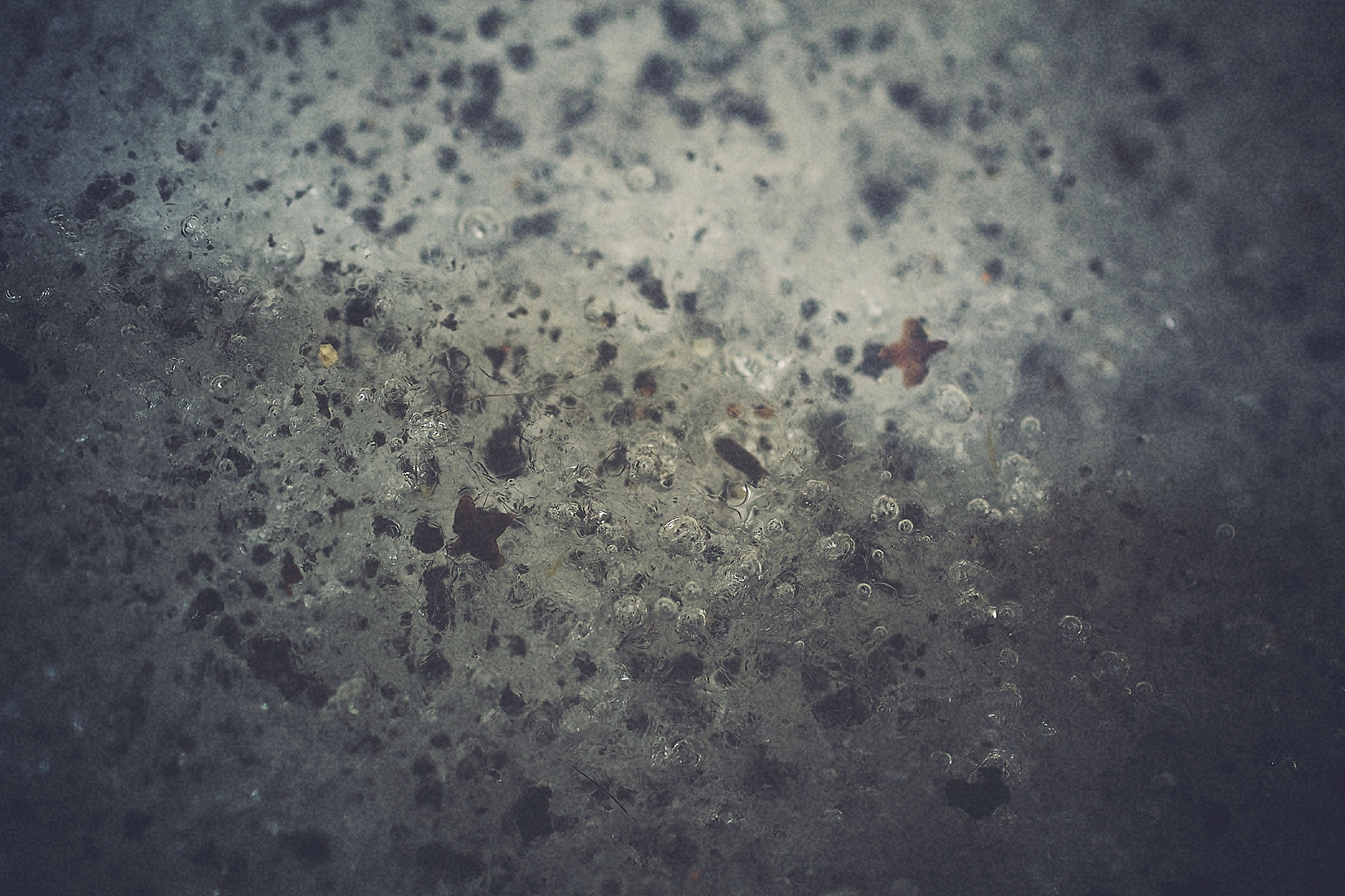 full frame, cold temperature, nature, pattern, outdoors, no people, drop, rain, close-up, macro, backgrounds, wet, winter, gray, selective focus, high angle view, HD Wallpaper