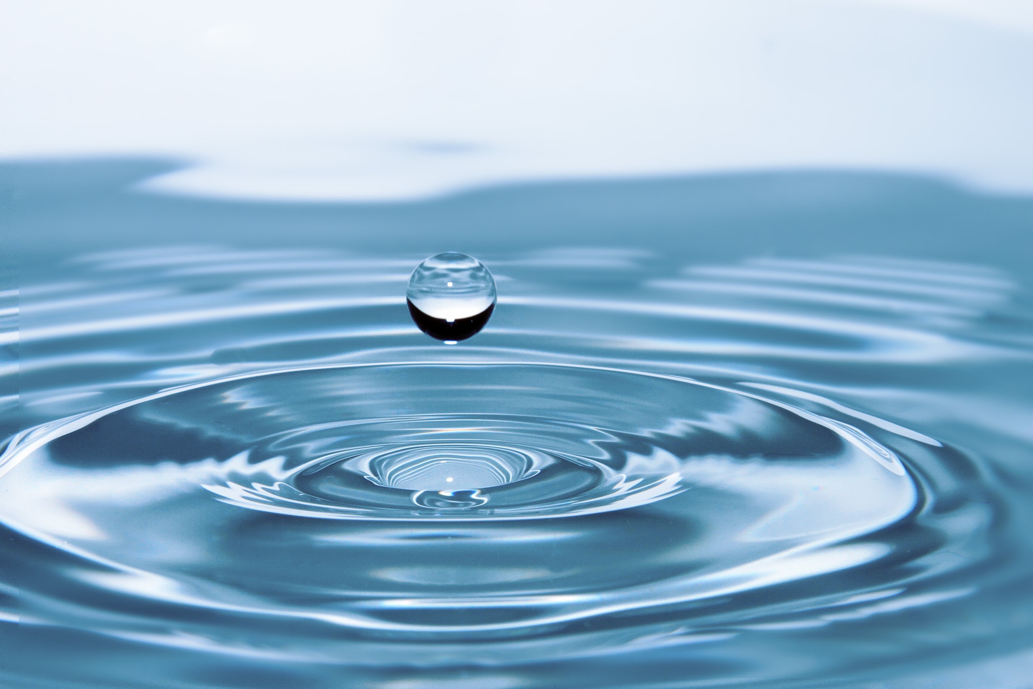 rippled, bubble, no people, blue background, backgrounds, nature, rain, beauty in nature, selective focus, simplicity, studio shot, impact, drops, falling, HD Wallpaper