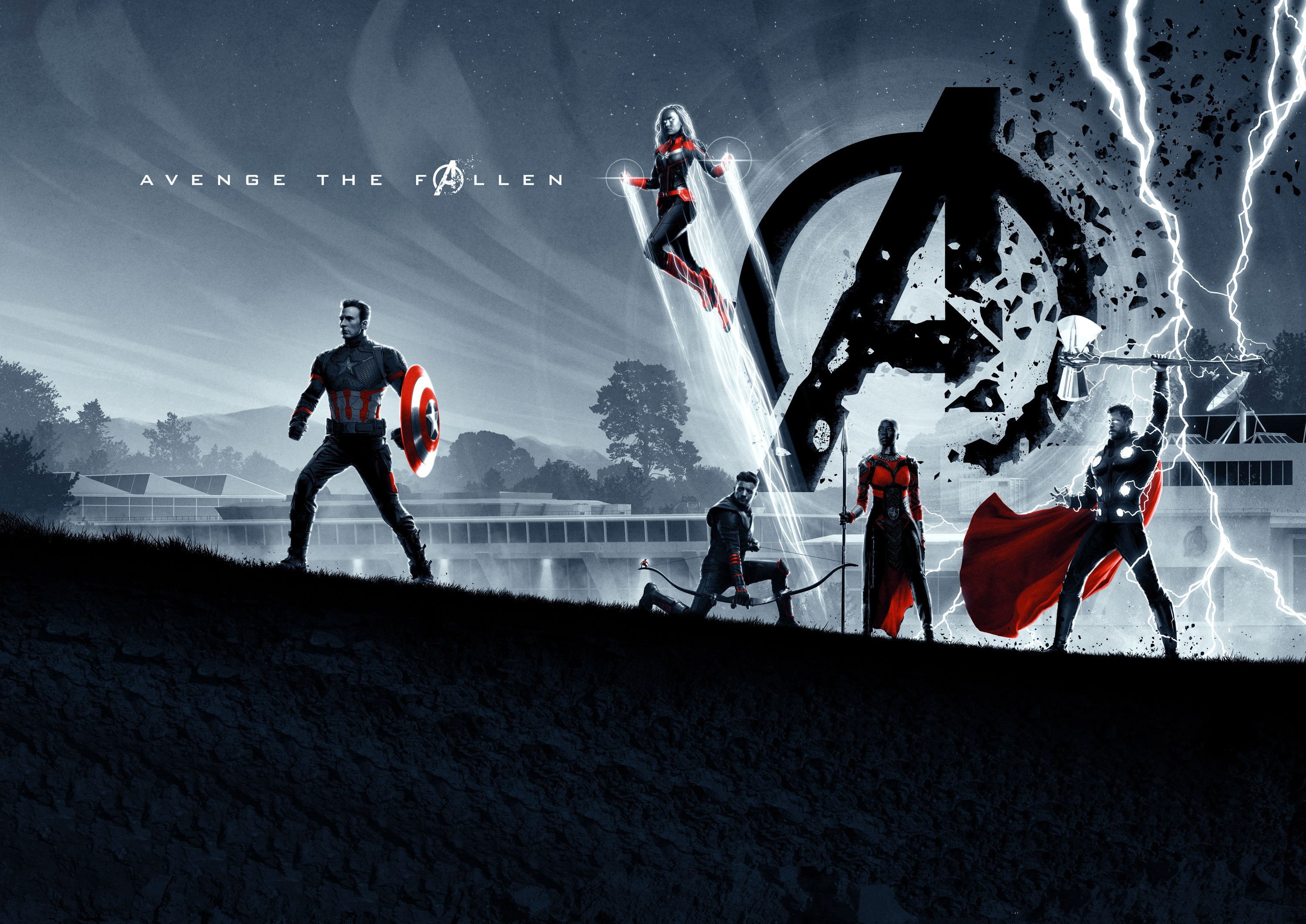 Captain America, 2K, Stormbreaker (Marvel Comics), Brie Larson, Avengers Endgame, Ant-Man, Danai Gurira, Paul Rudd, Jeremy Renner, Clint Barton, Carol Danvers, HD Wallpaper