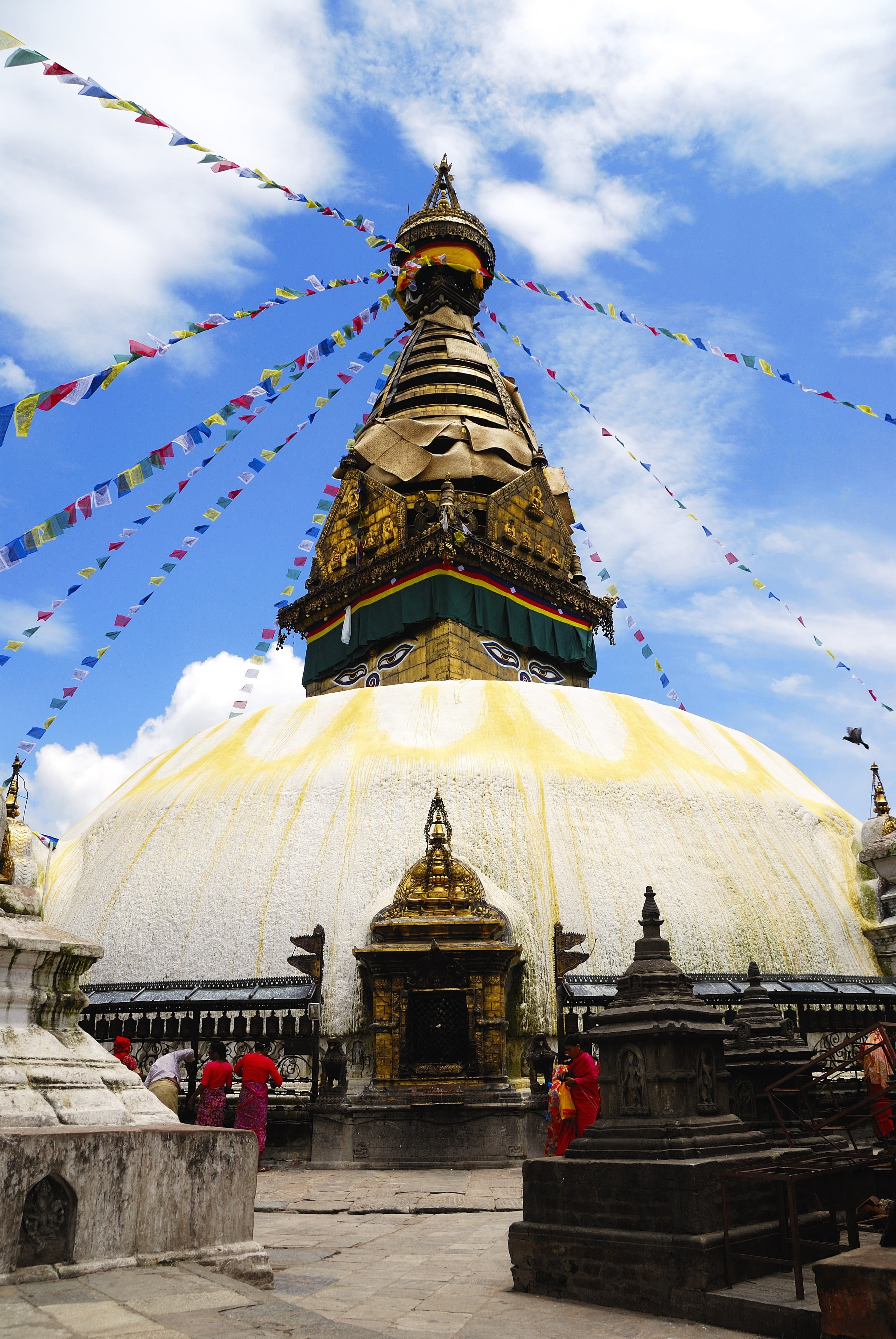 tibet, nepal, gompa, temple - Building, ornate, no people, nature, spire, the past, pagoda, building exterior, asia, prayer Flag, low angle view, history, Phone HD Wallpaper
