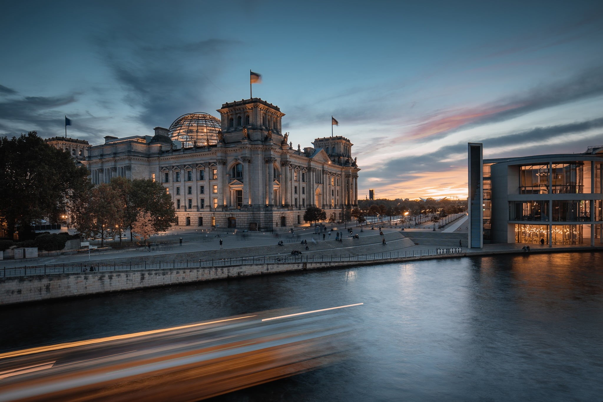 1080P, Germany, Spree River, The River Spree, river, promenade, the building, Berlin, The Reichstag, HD Wallpaper