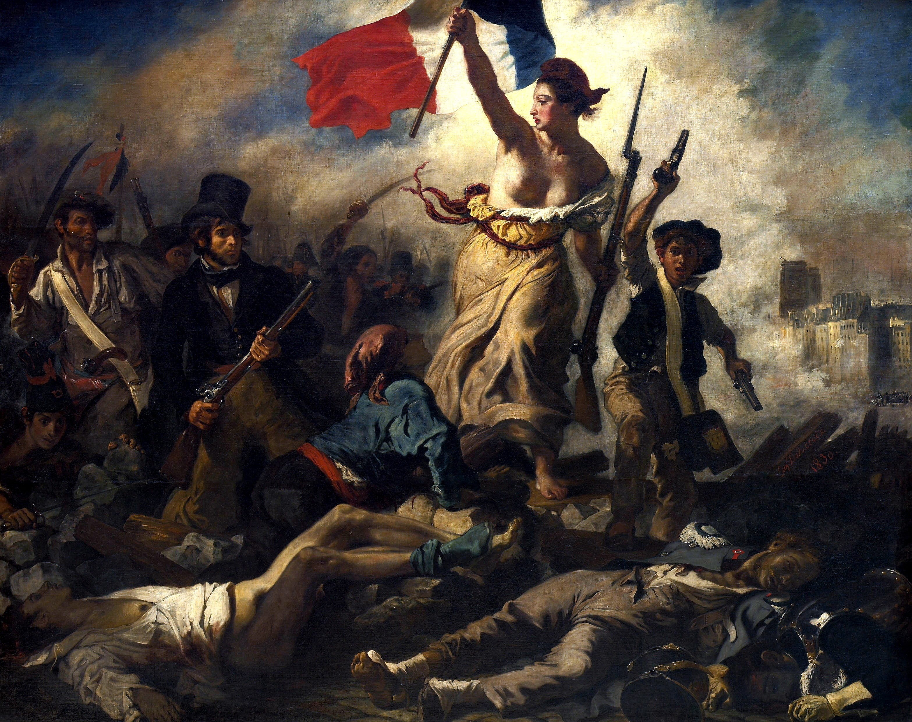 conflict, equality, smoke - physical structure, weapon, fighting, holding, group of people, fine art painting, large group of people, architecture, soldiers, HD Wallpaper