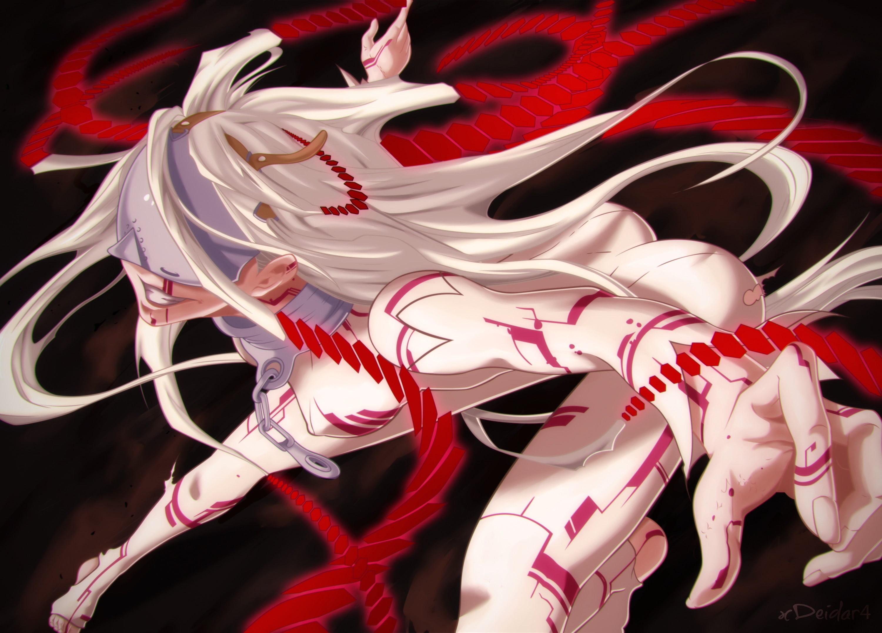anime, blood, Deadman Wonderland, Shiro (Deadman Wonderland), Wretched Egg, 2K, HD Wallpaper