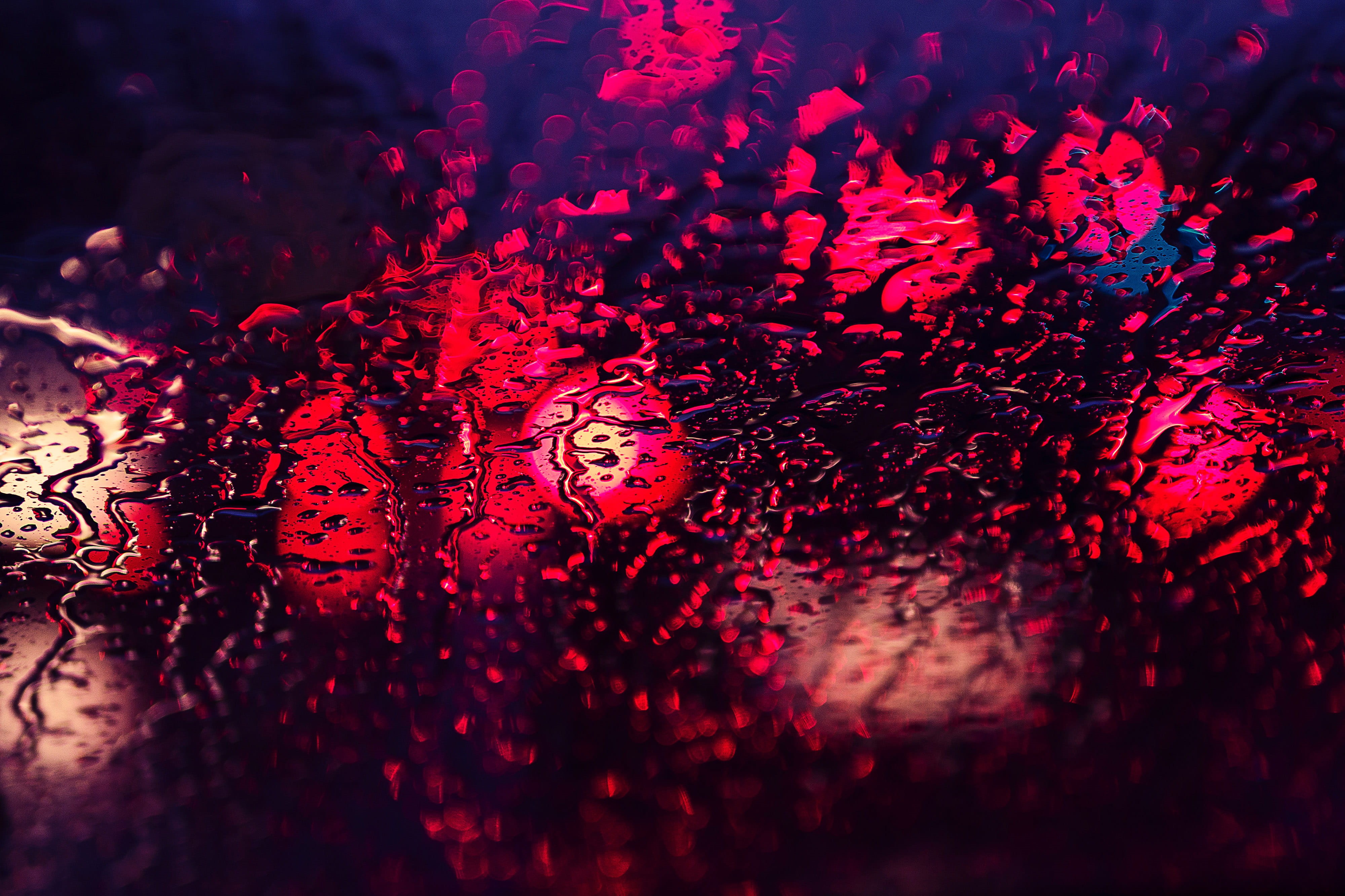 through glass, Abstract, light, shot, illuminated, red, full frame, light - natural phenomenon, nightclub, no people, defocused, event, water, indoors, HD Wallpaper