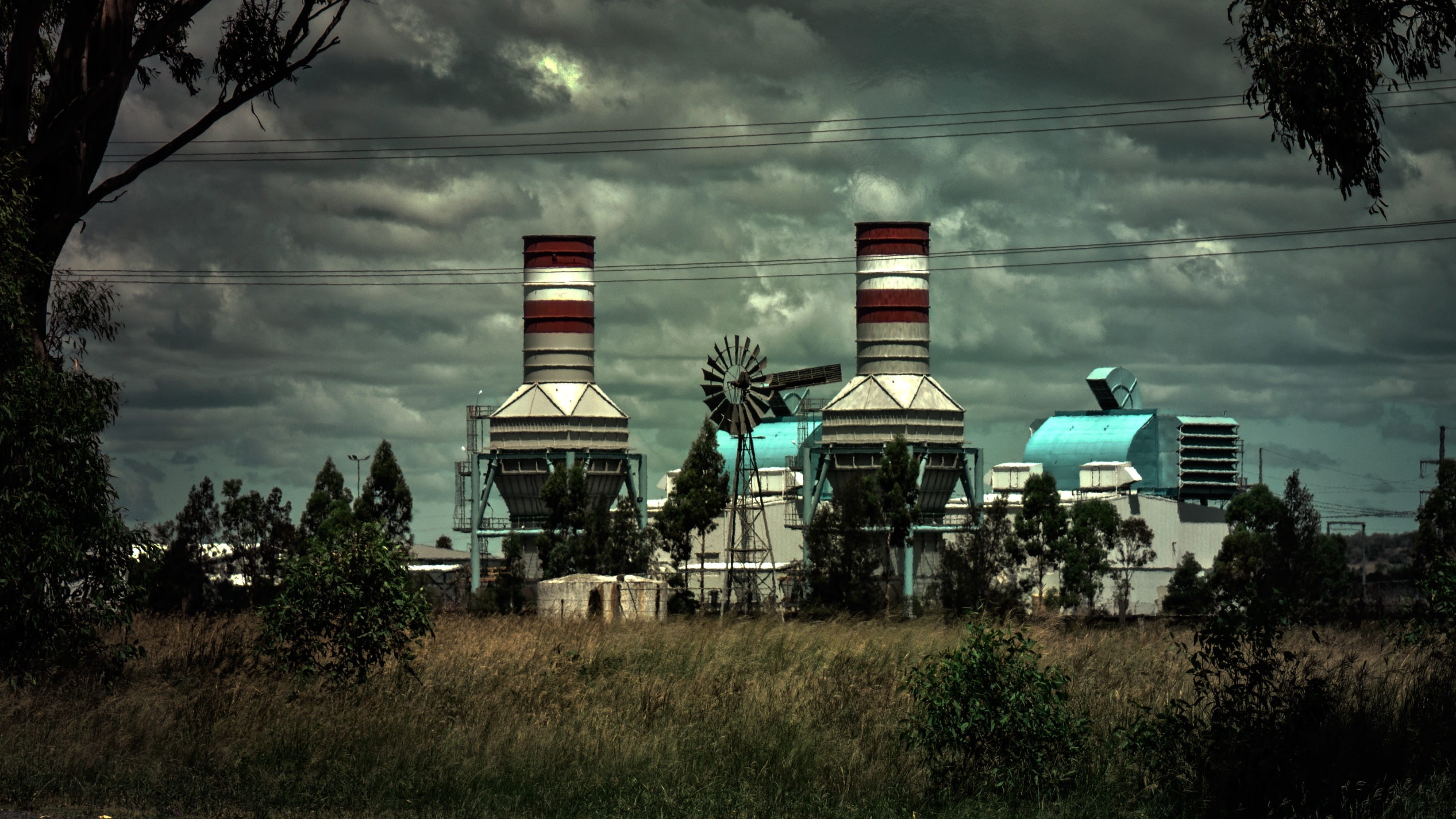 creepy, shadow, religion, tree, urbex, paint, cloud - sky, windows, light, day, abandoned, gloomy, exploration, factory, clouds, architecture, belief, place of worship, HD Wallpaper