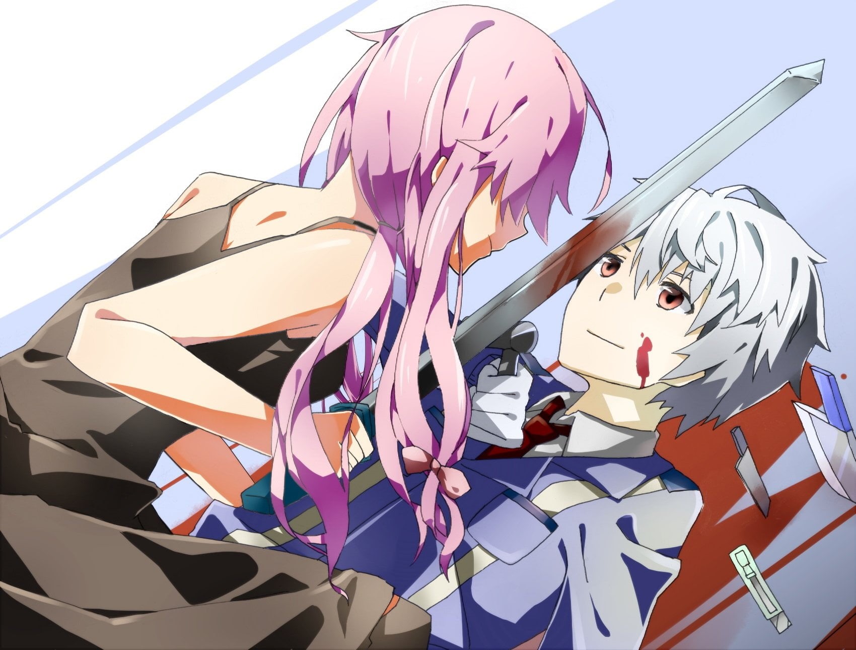 Yuno Gasai, representation, Future Diary, indoors, nature, art and craft, 720P, large group of objects, pink color, design, no people, creativity, still life, HD Wallpaper