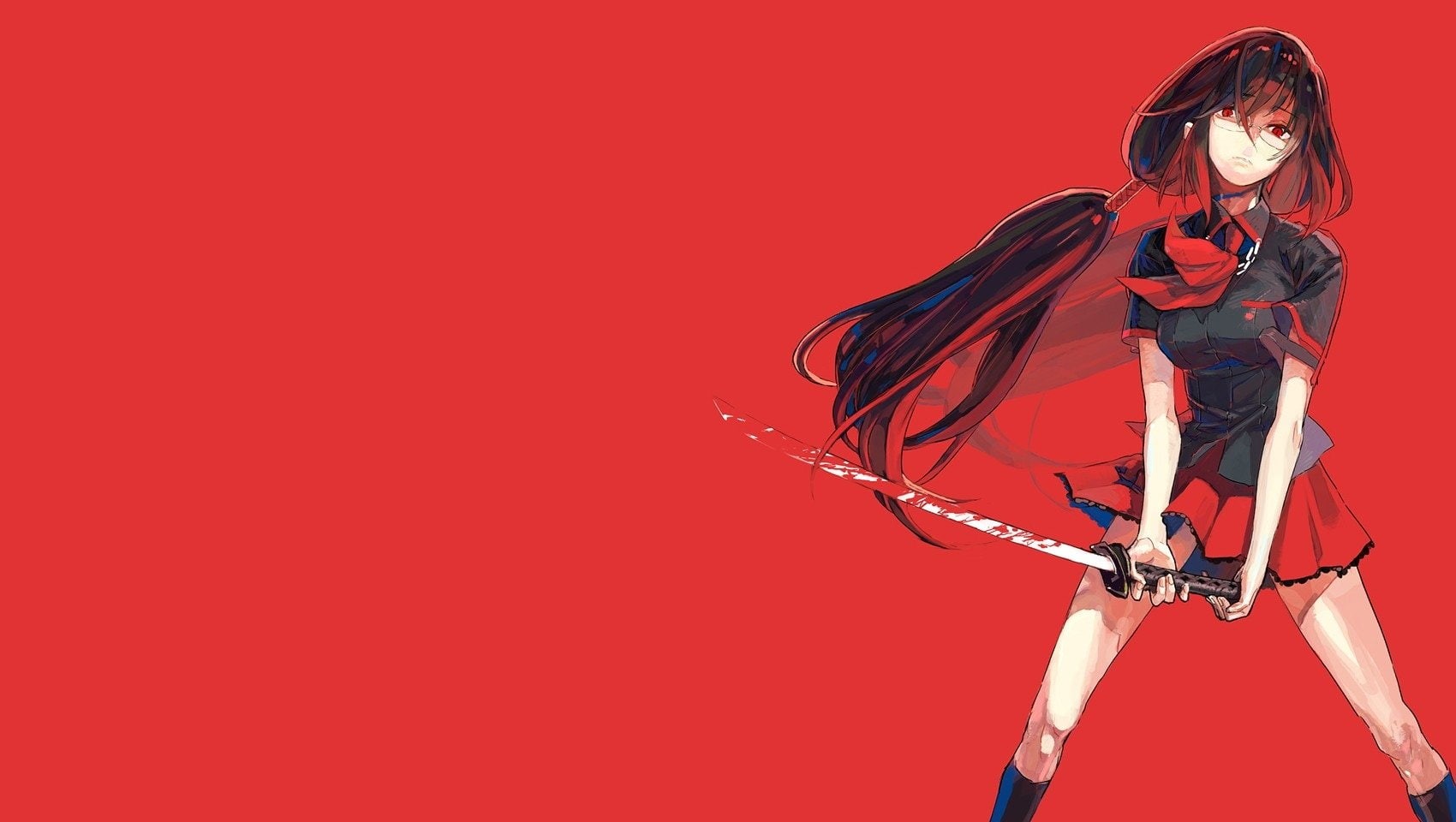 Blood-C, Saya Kisaragi, Anime, Red, 720P, HD Wallpaper