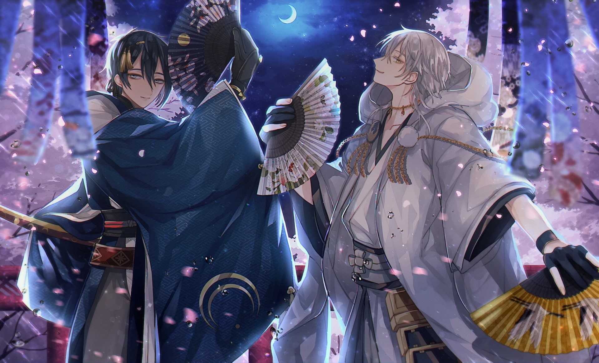 Anime, 1080P, Tsurumaru Kuninaga, Touken Ranbu, Mikazuki Munechika, HD Wallpaper