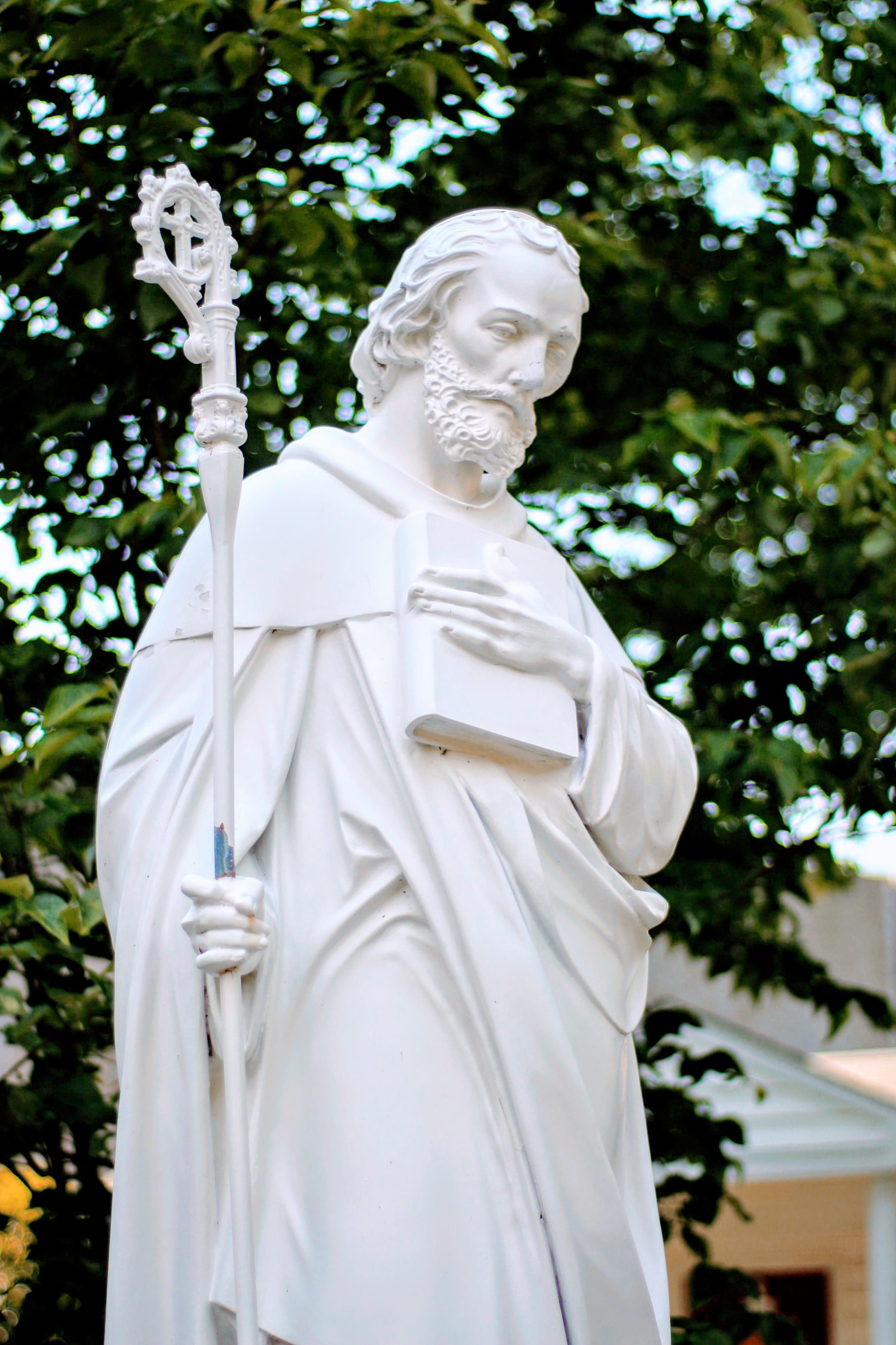 human representation, craft, Catholic, female likeness, Saint Benedict, male likeness, Statue, virginia, belief, representation, carving - craft product, Phone HD Wallpaper