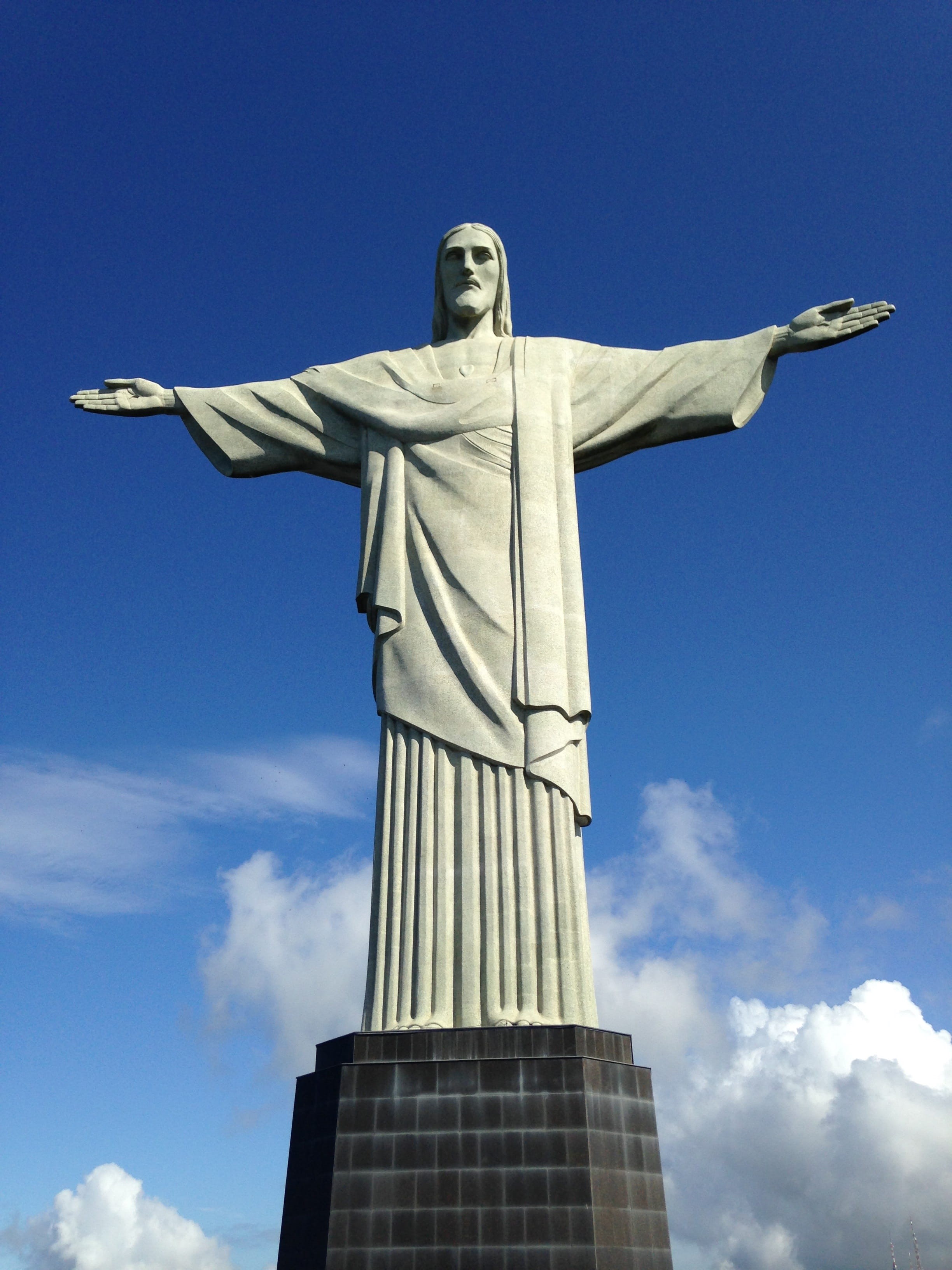 travel destinations, sky, representation, history, statue, nature, no people, craft, rio de janeiro vacation, art and craft, 2K, male likeness, brazil, Phone HD Wallpaper