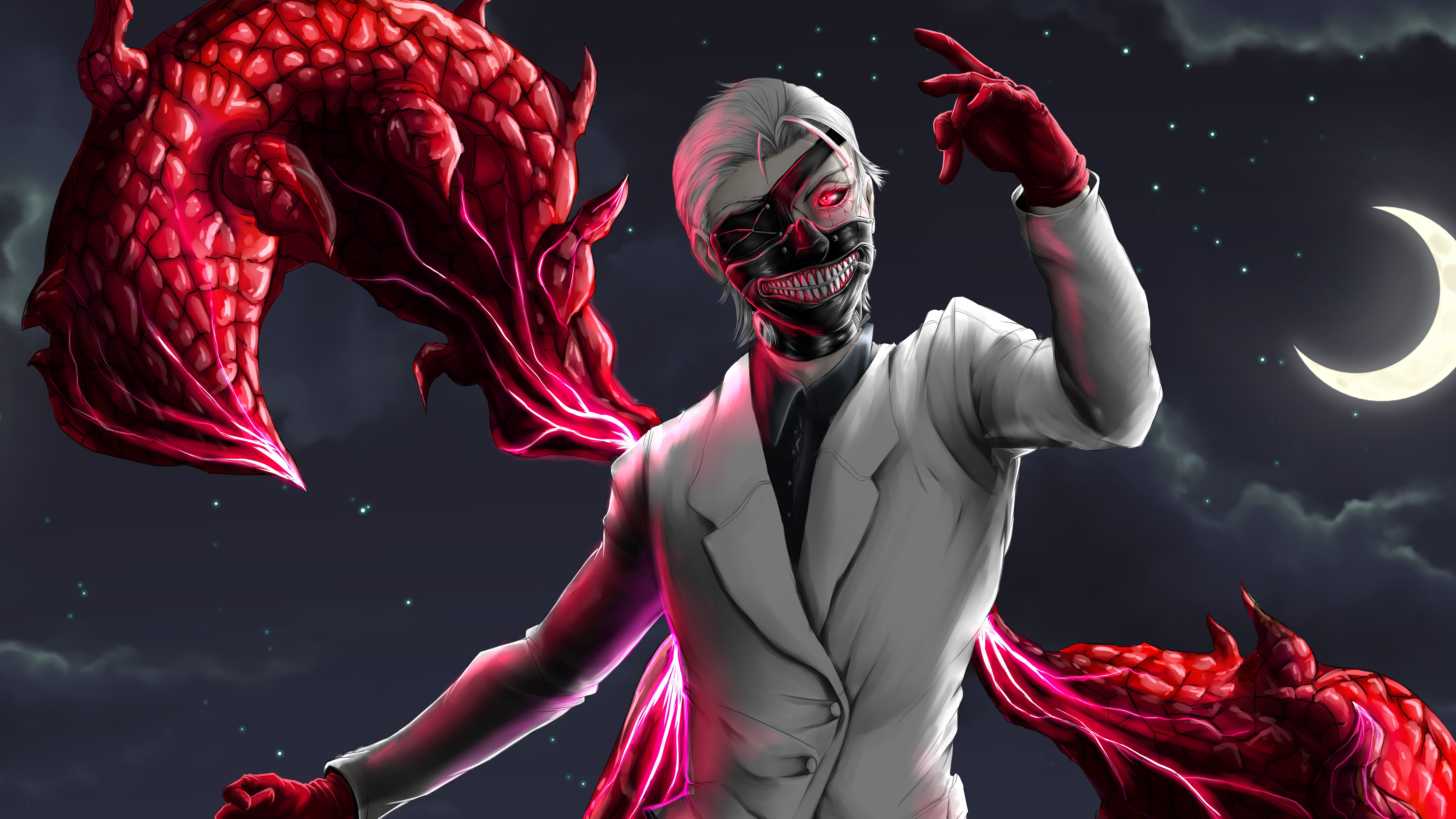 Ken Kaneki, 5K, Anime, Tokyo Ghoul:re, HD Wallpaper