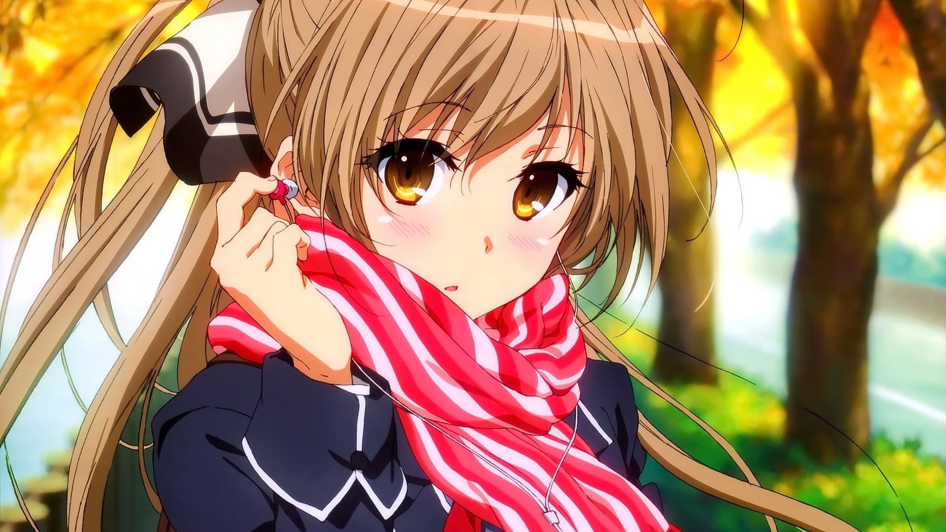 1080P, Amagi Brilliant Park, scarf, anime girls, Sento Isuzu, anime, HD Wallpaper
