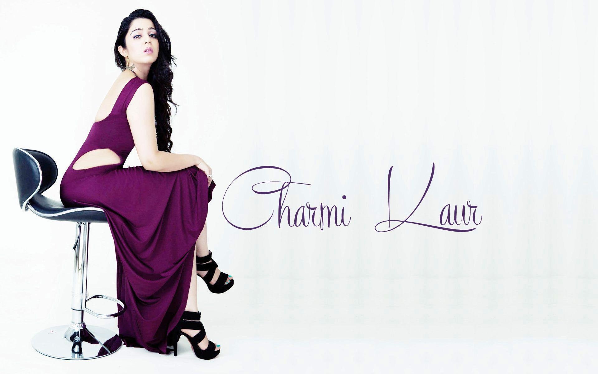 2014, sitting, 1080P, white background, cute, purple, charmi, kaur, HD Wallpaper