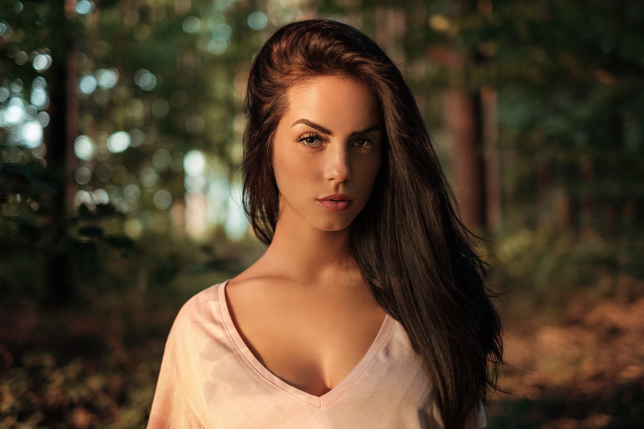 looking at camera, depth of field, teenager, beautiful people, headshot, hairstyle, brown hair, portrait, Marlen Valderrama Alvaréz, young women, beautiful woman, HD Wallpaper