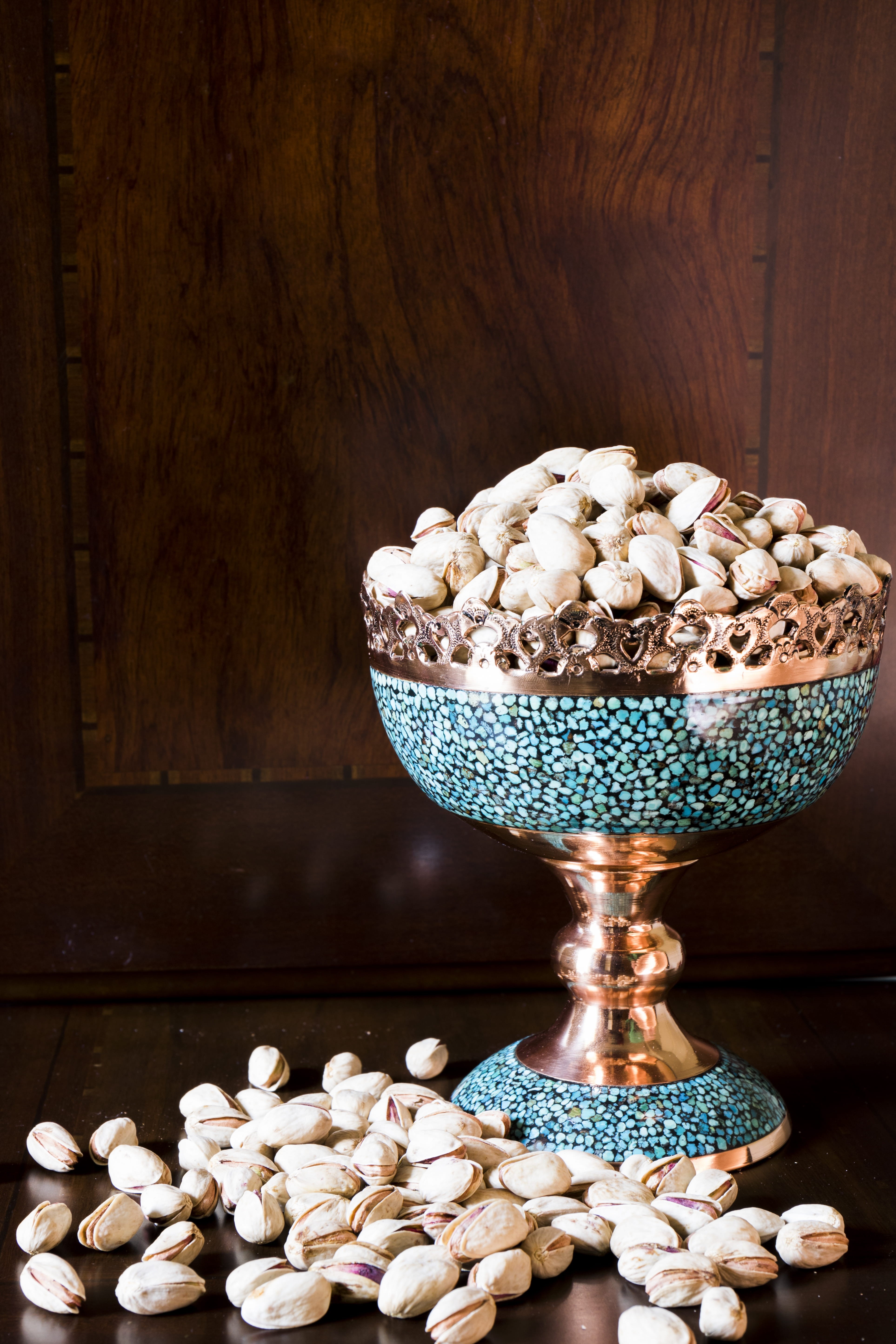 hand, vitage, indulgence, design, craft, vase, food, brown, dark, arts and crafts, raw food, heap, pistachio, no people, old, interior, copper, still life, Phone HD Wallpaper