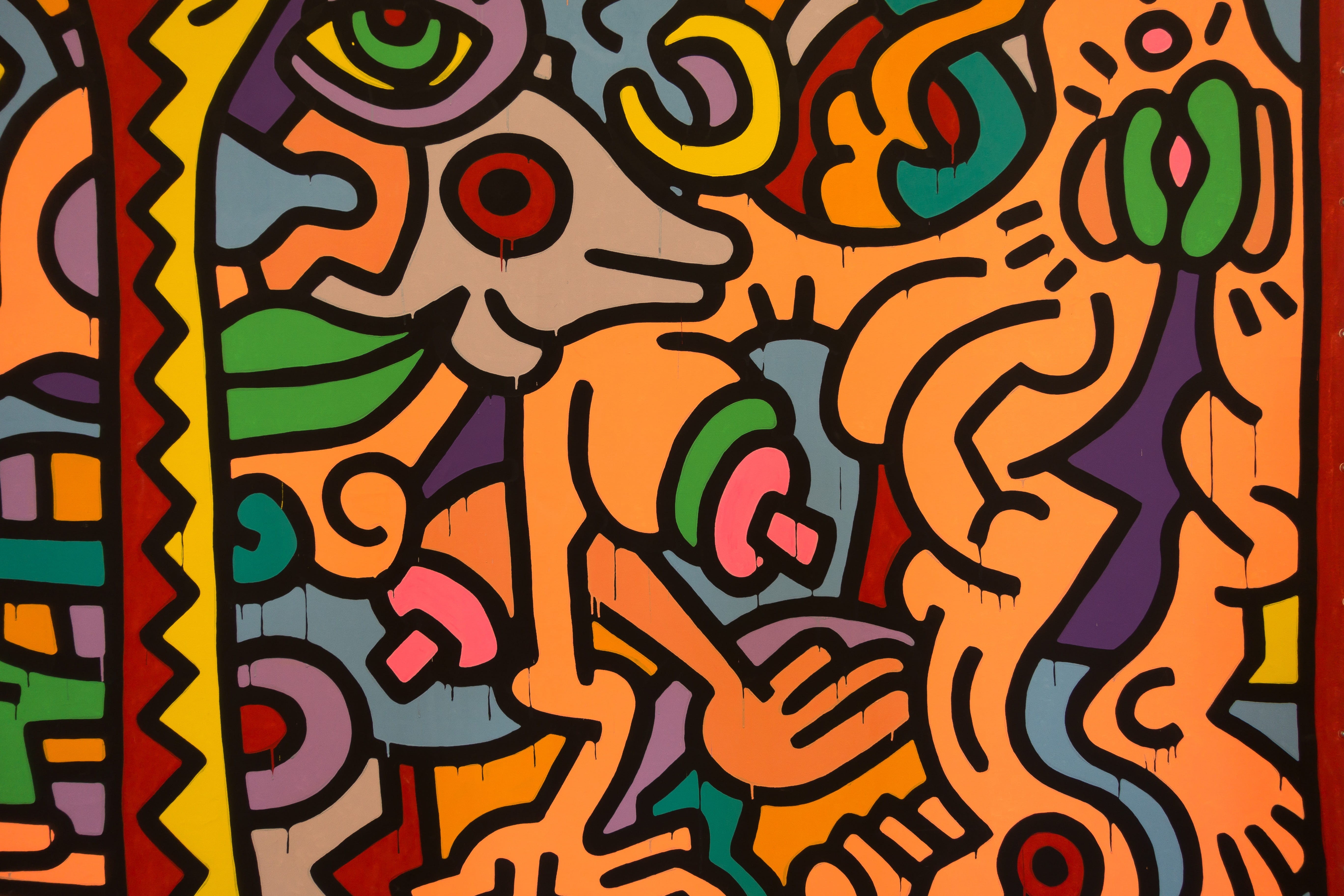 wall - building feature, full frame, choice, Exhibition, pattern, oil, kunsthalle, indoors, close-up, art, variation, art and craft, abundance, detail, HD Wallpaper